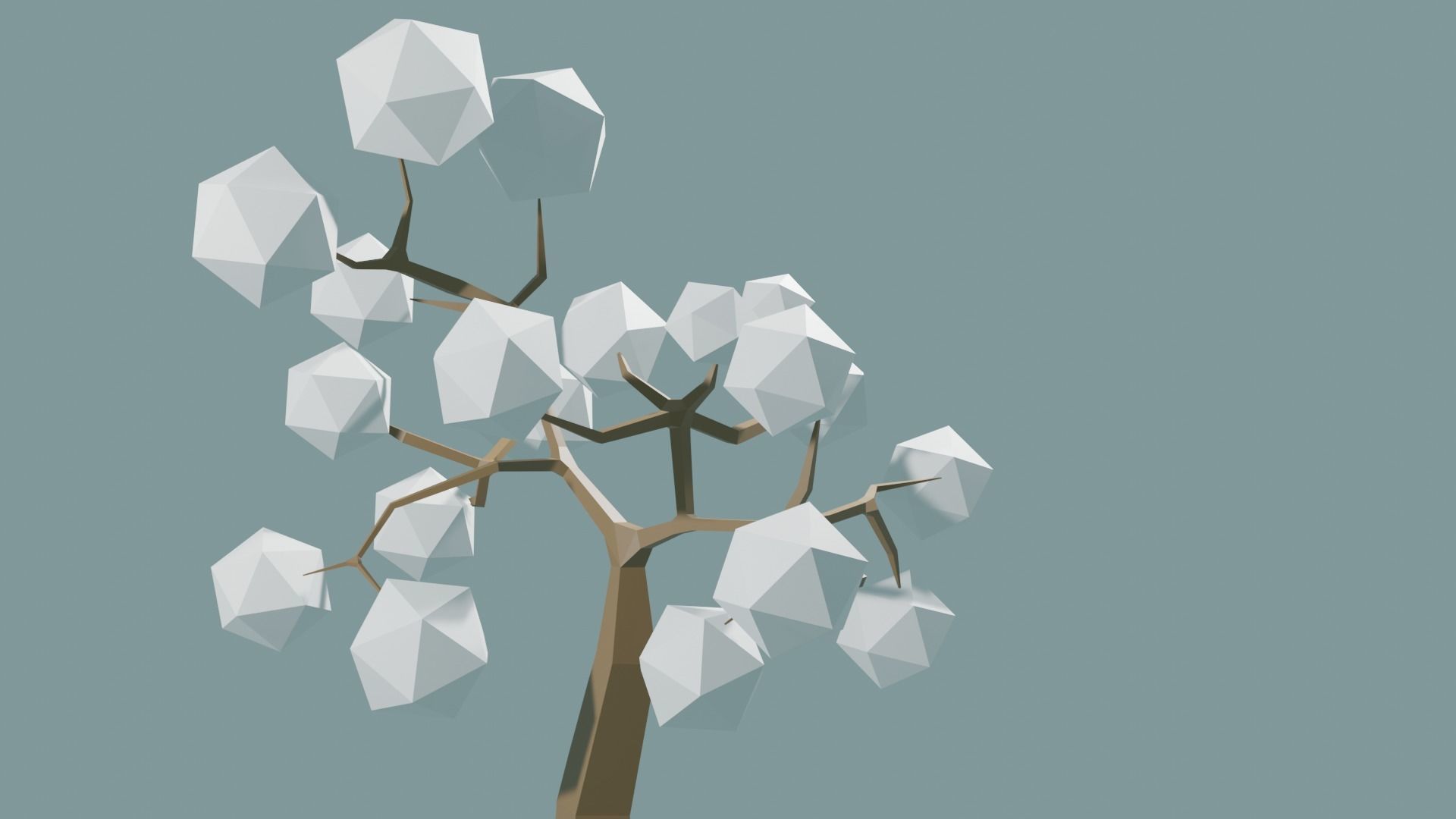 Low Poly tree with white leaves Free 3D model_29