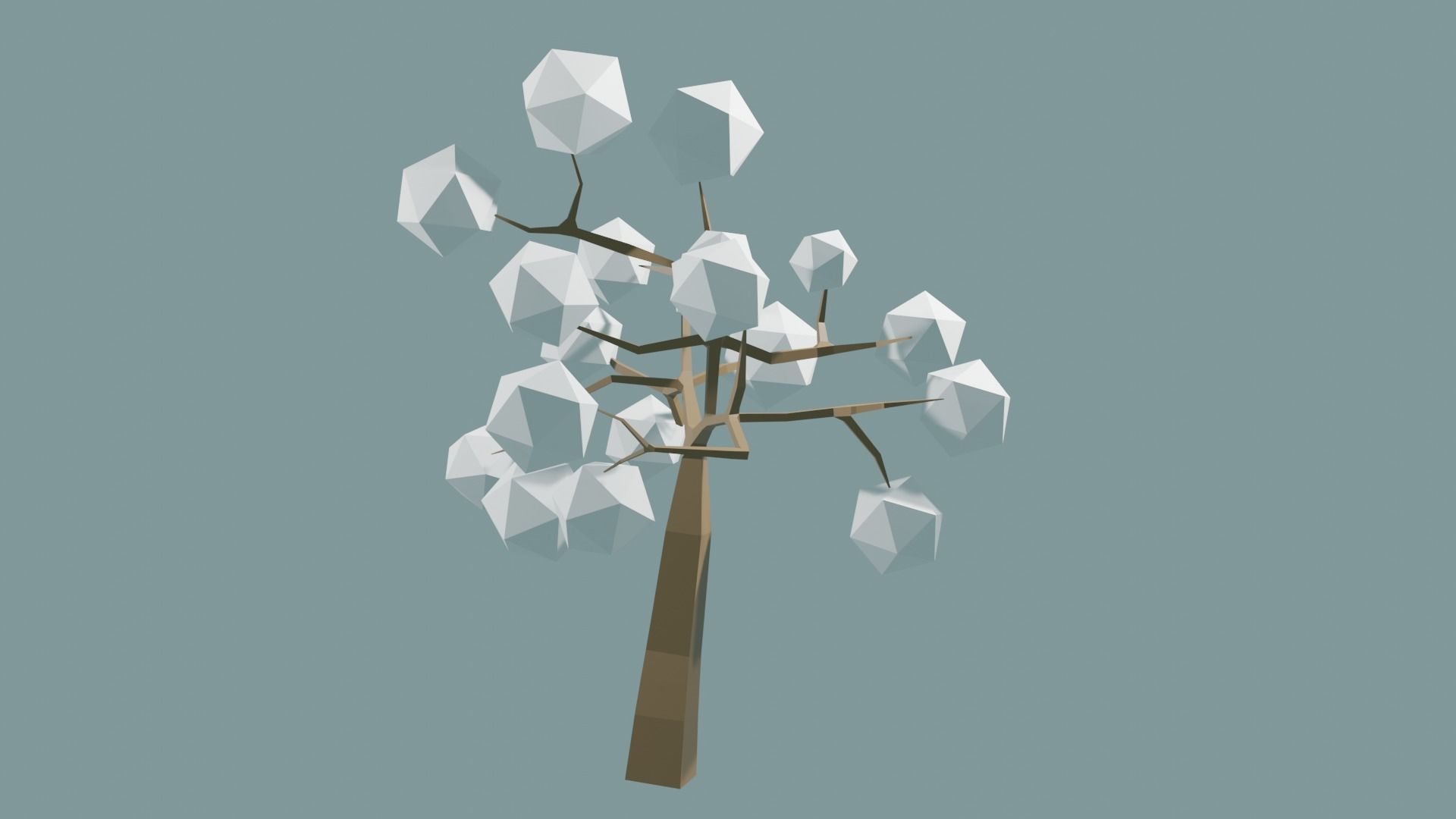 Low Poly tree with white leaves Free 3D model_22