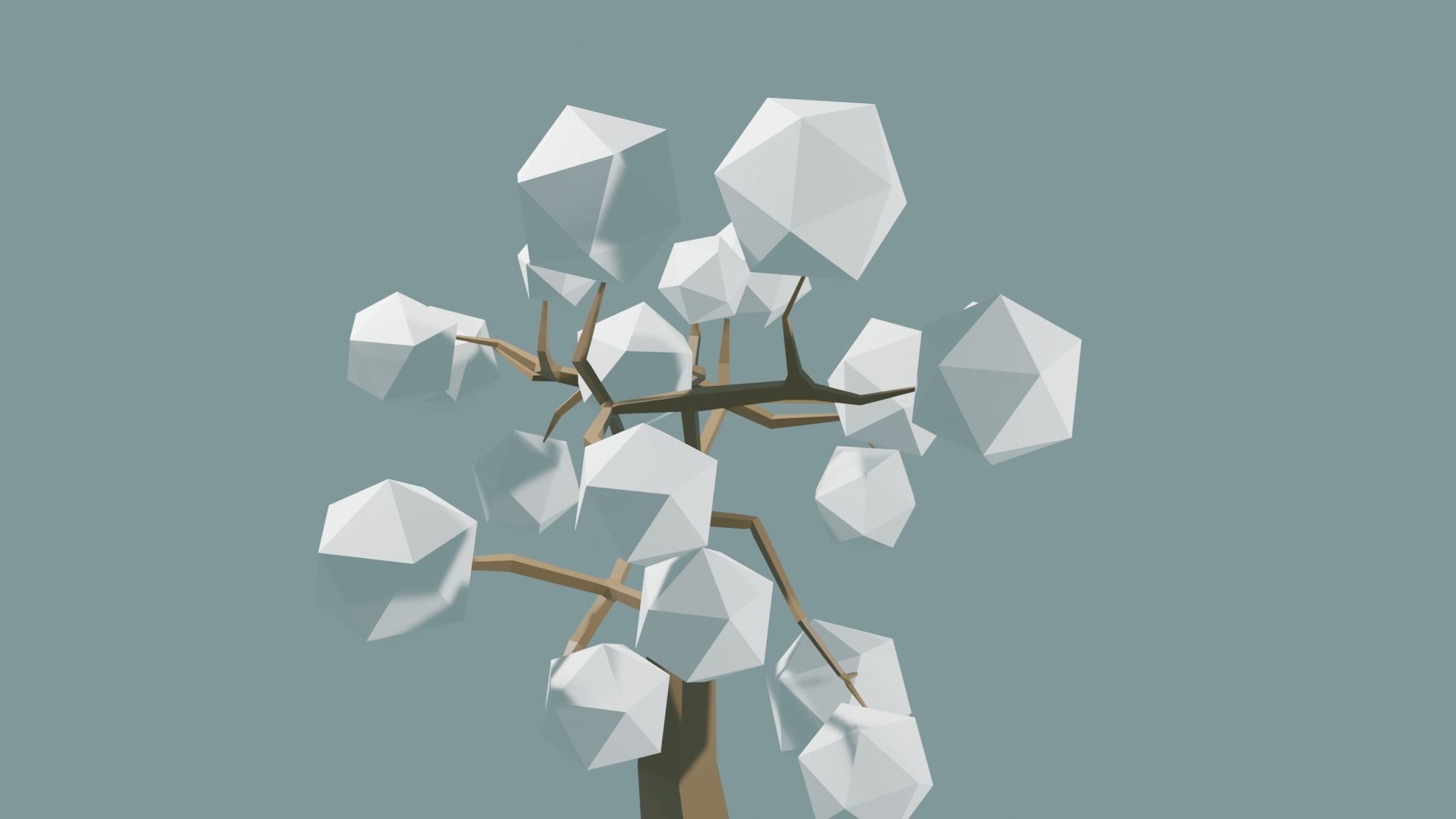 Low Poly tree with white leaves Free 3D model_31