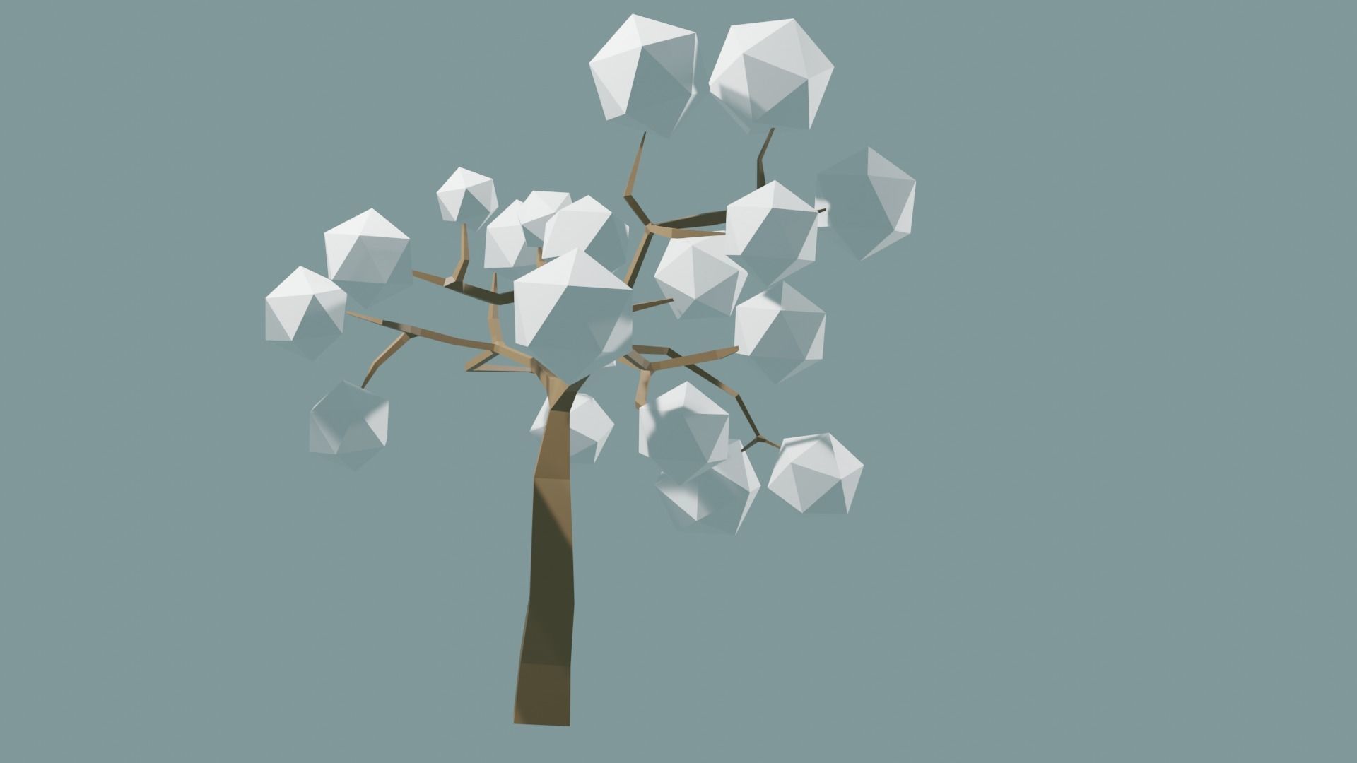 Low Poly tree with white leaves Free 3D model_11