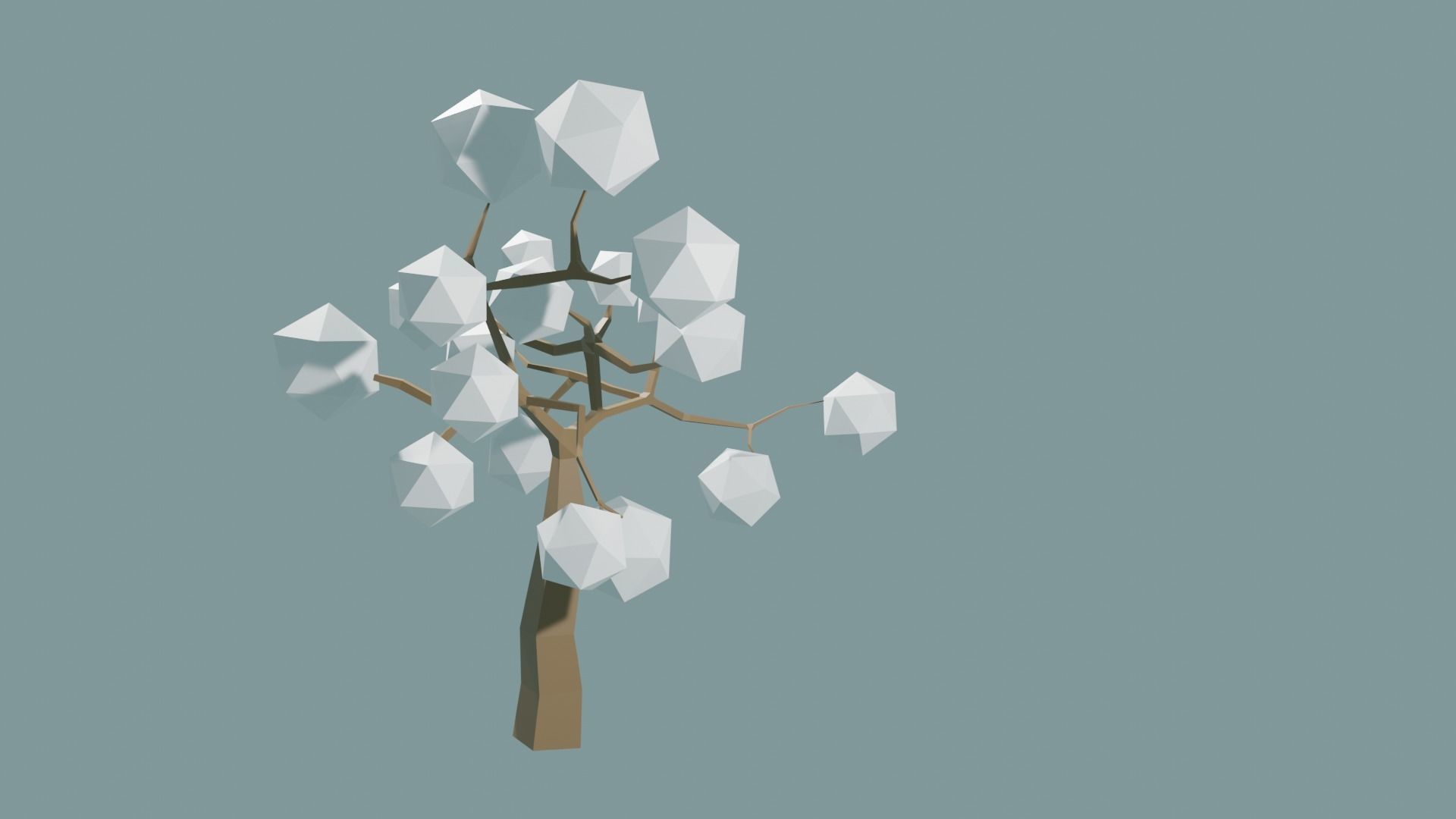Low Poly tree with white leaves Free 3D model_5