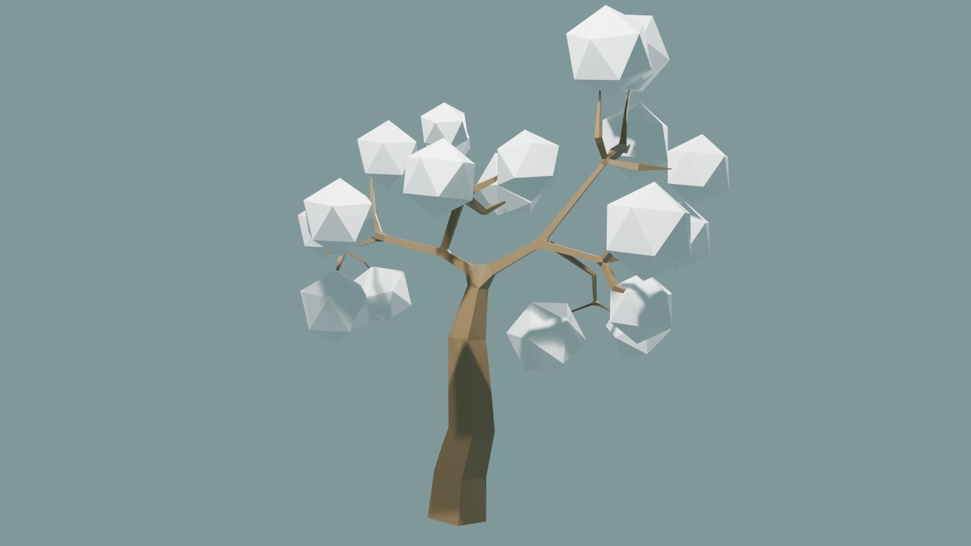 Low Poly tree with white leaves Free 3D model_14