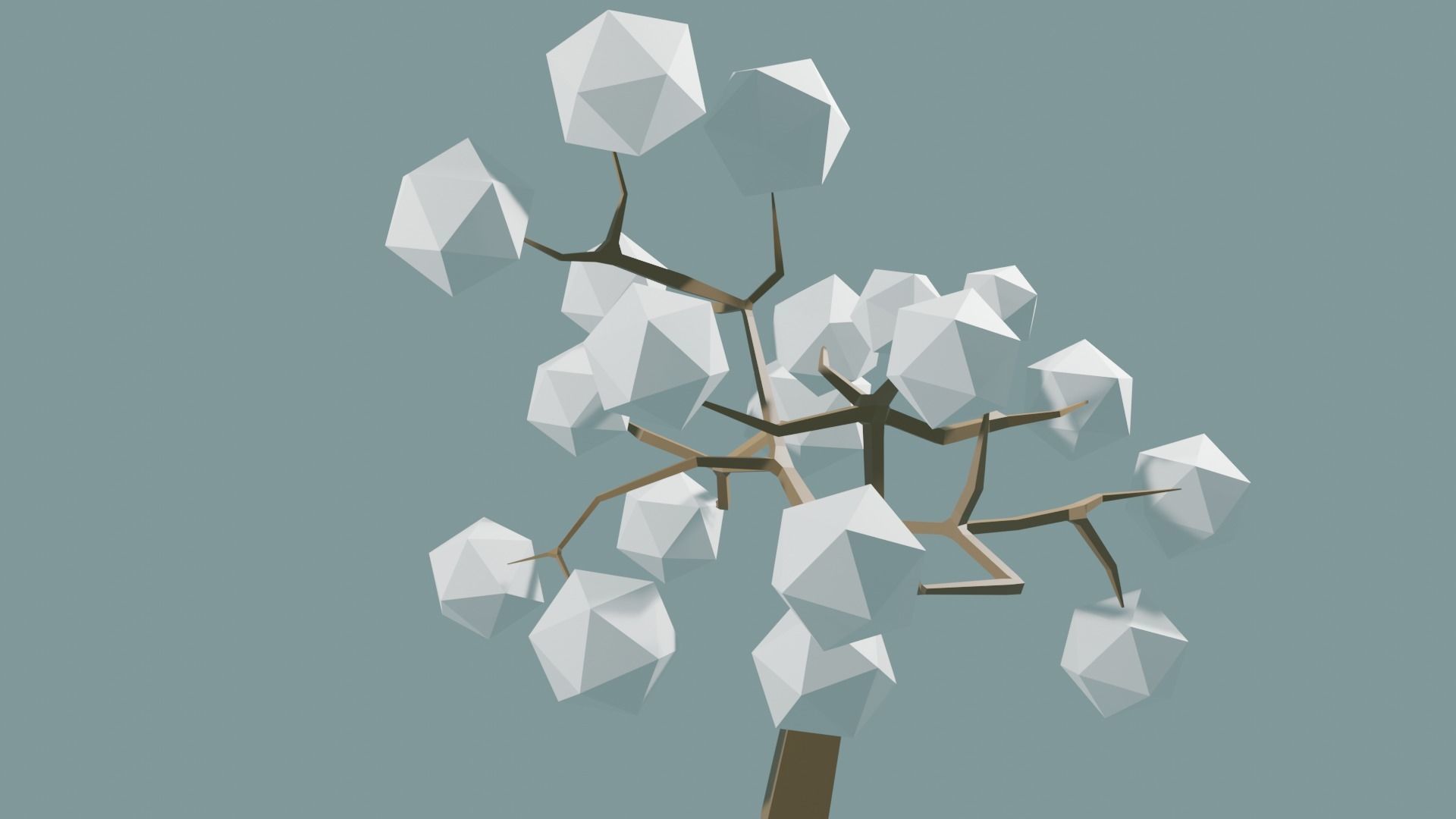 Low Poly tree with white leaves Free 3D model_28