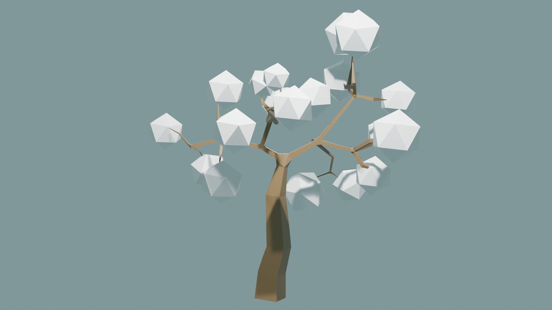 Low Poly tree with white leaves Free 3D model_15
