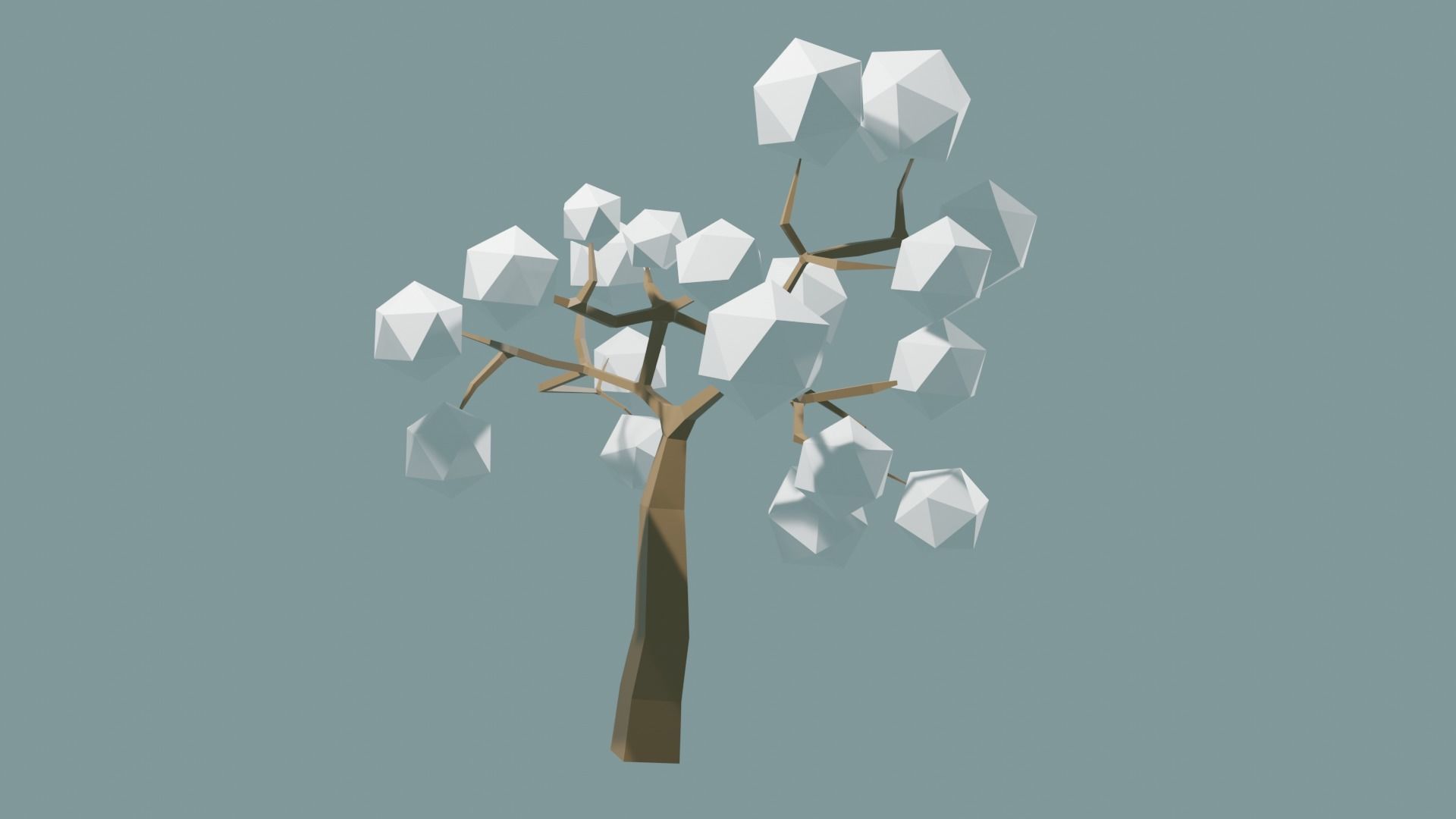 Low Poly tree with white leaves Free 3D model_12