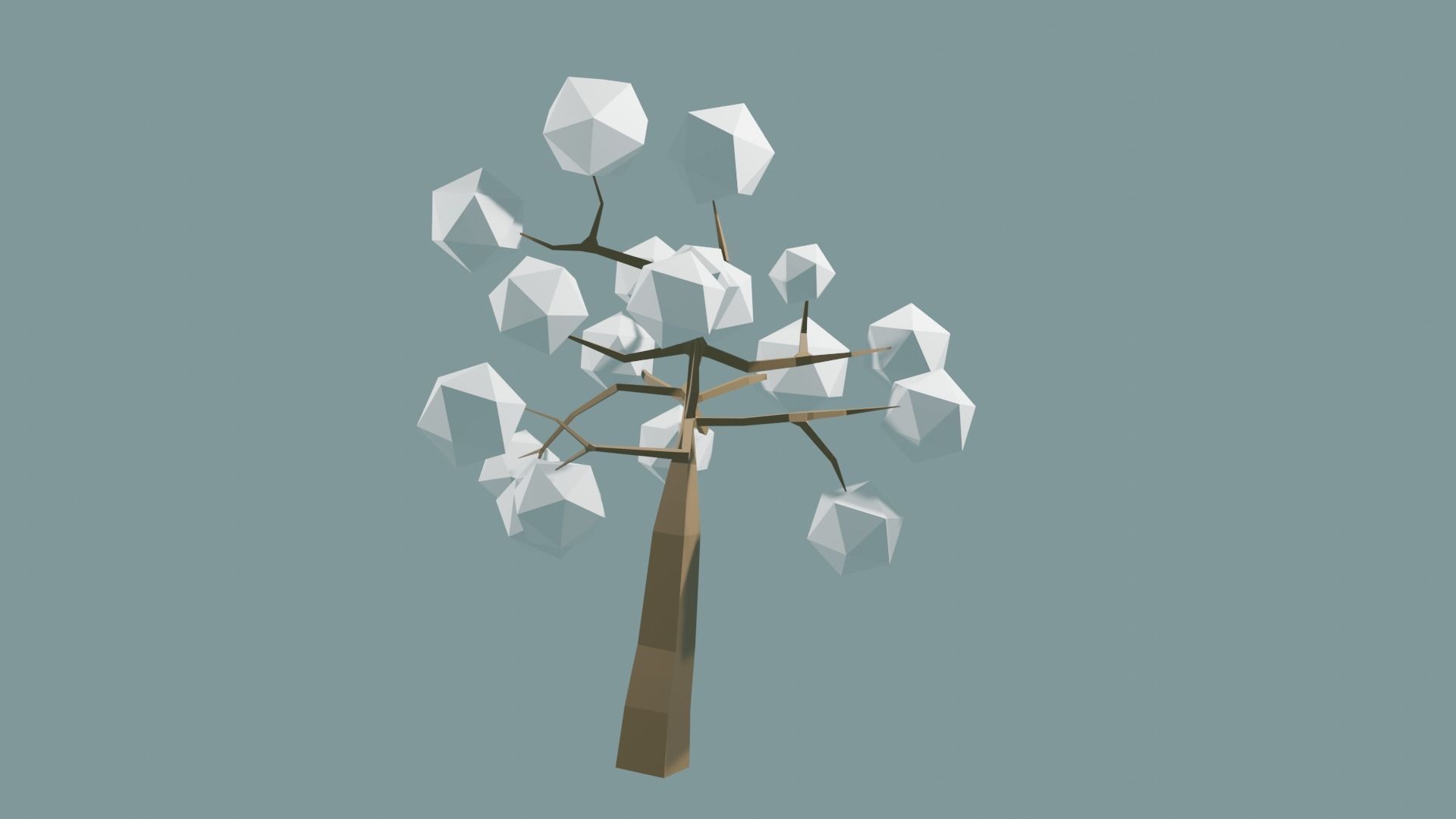 Low Poly tree with white leaves Free 3D model_21