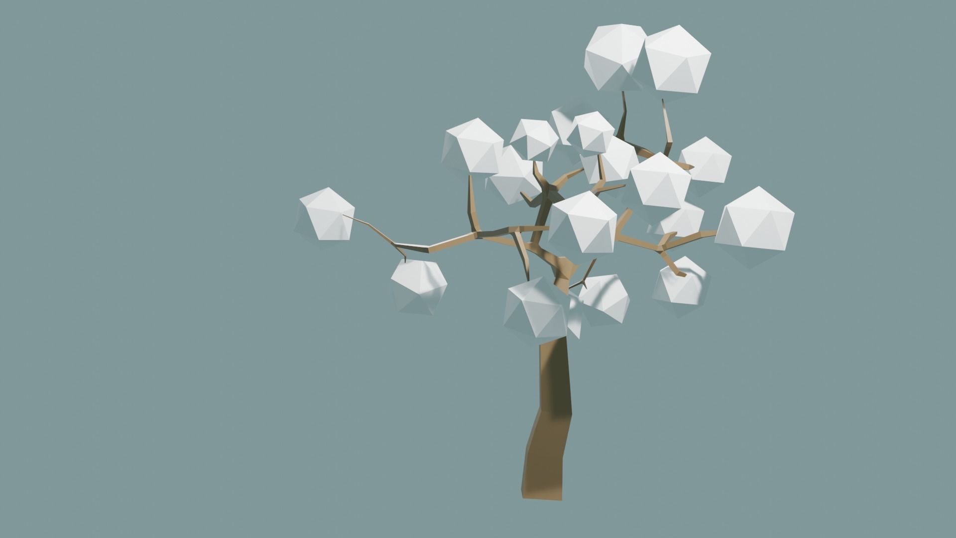 Low Poly tree with white leaves Free 3D model_18