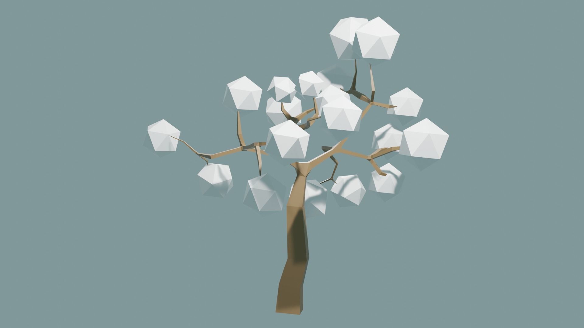 Low Poly tree with white leaves Free 3D model_17