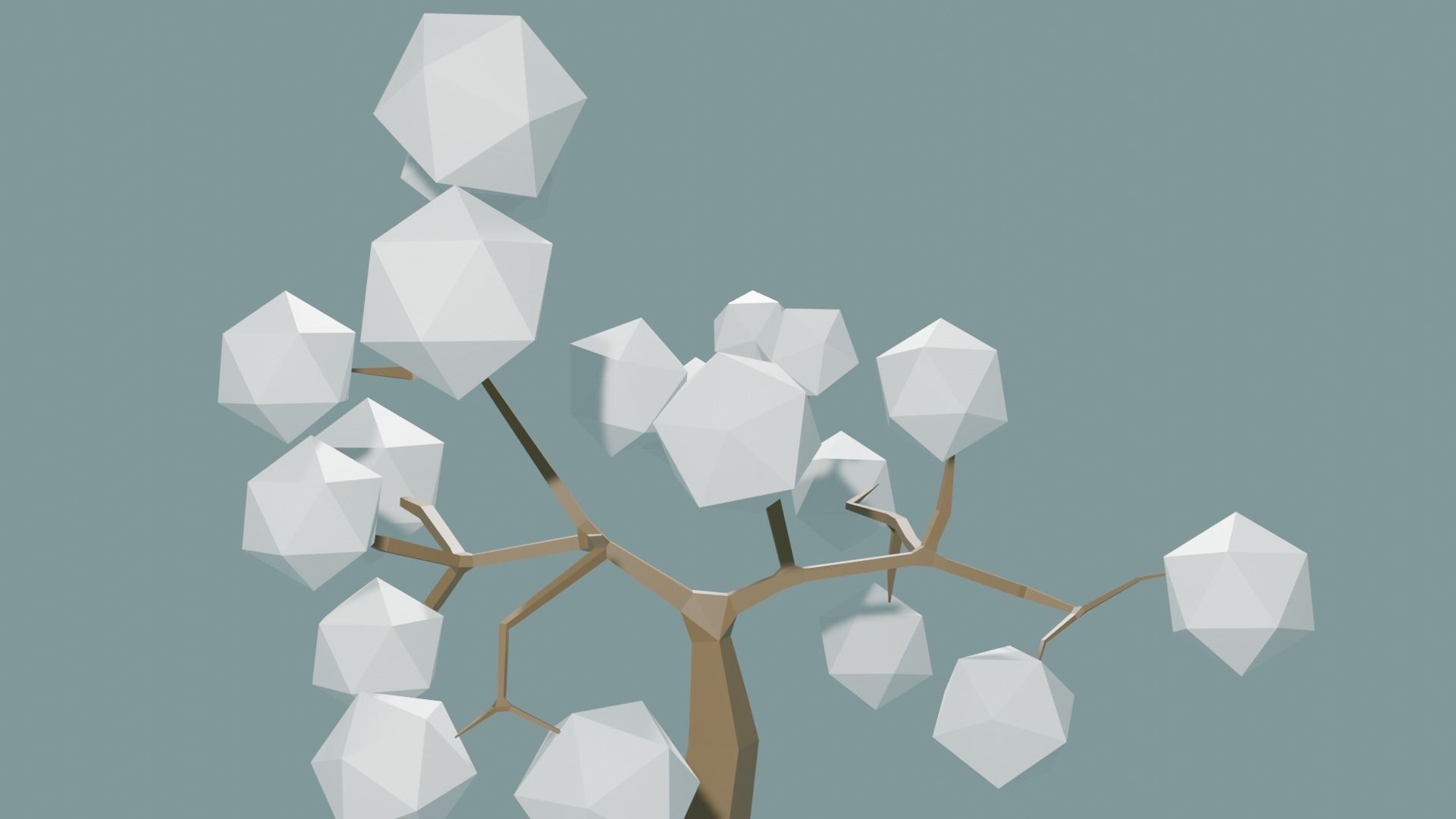 Low Poly tree with white leaves Free 3D model_30