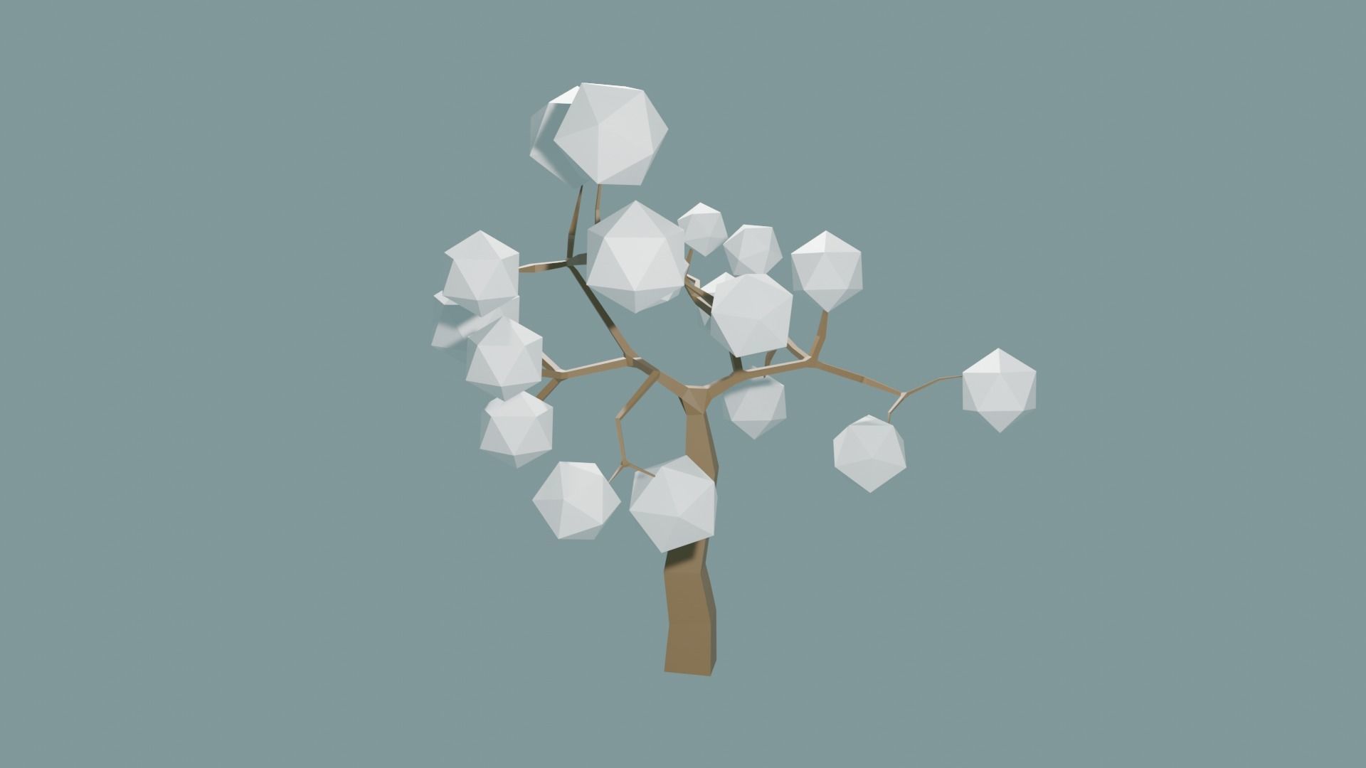 Low Poly tree with white leaves Free 3D model_2