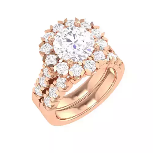 Halo Solitaire Ring - 140050 3D print model