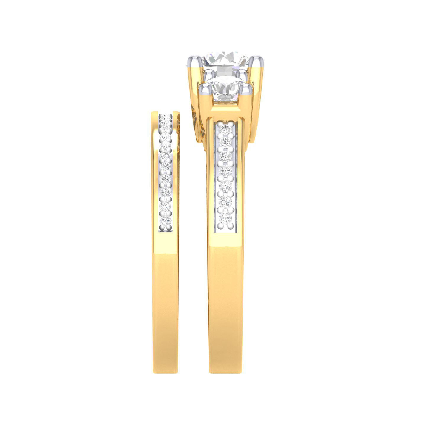 Solitaire Ring with Band - 140049 3D print model_10
