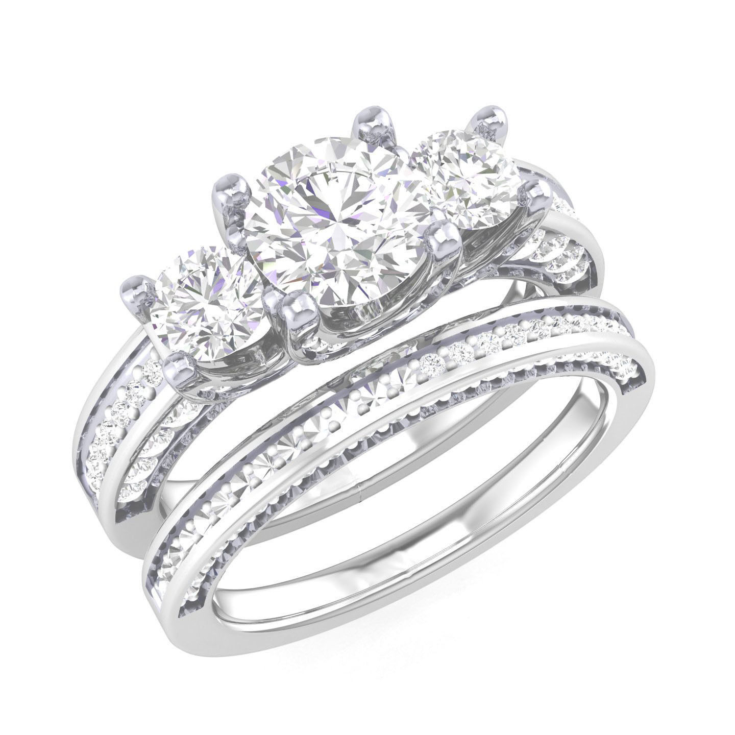 Solitaire Ring with Band - 140049 3D print model_7
