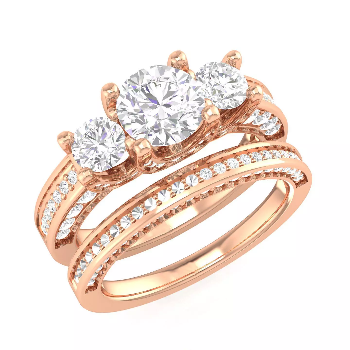 Solitaire Ring with Band - 140049 3D print model_0