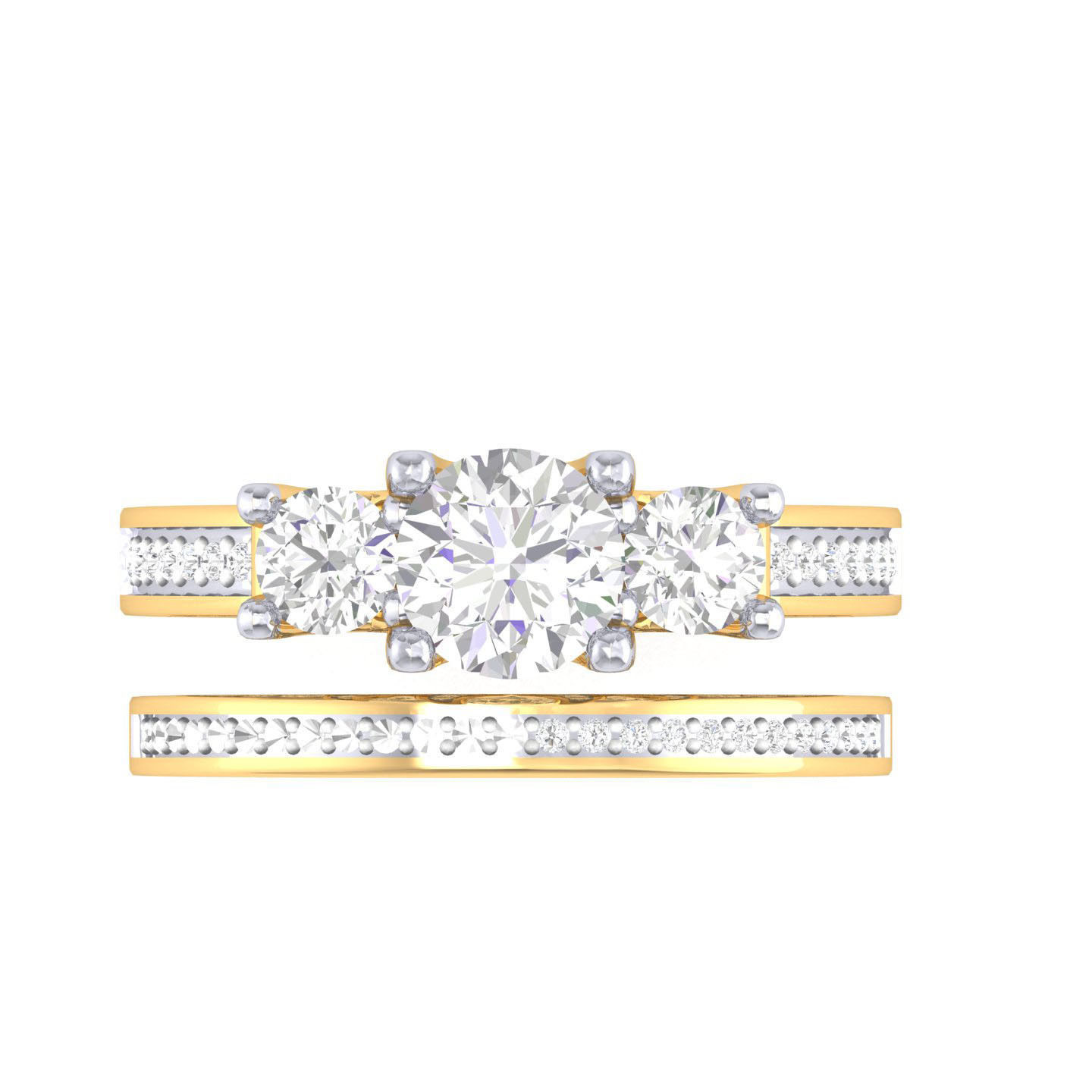 Solitaire Ring with Band - 140049 3D print model_8