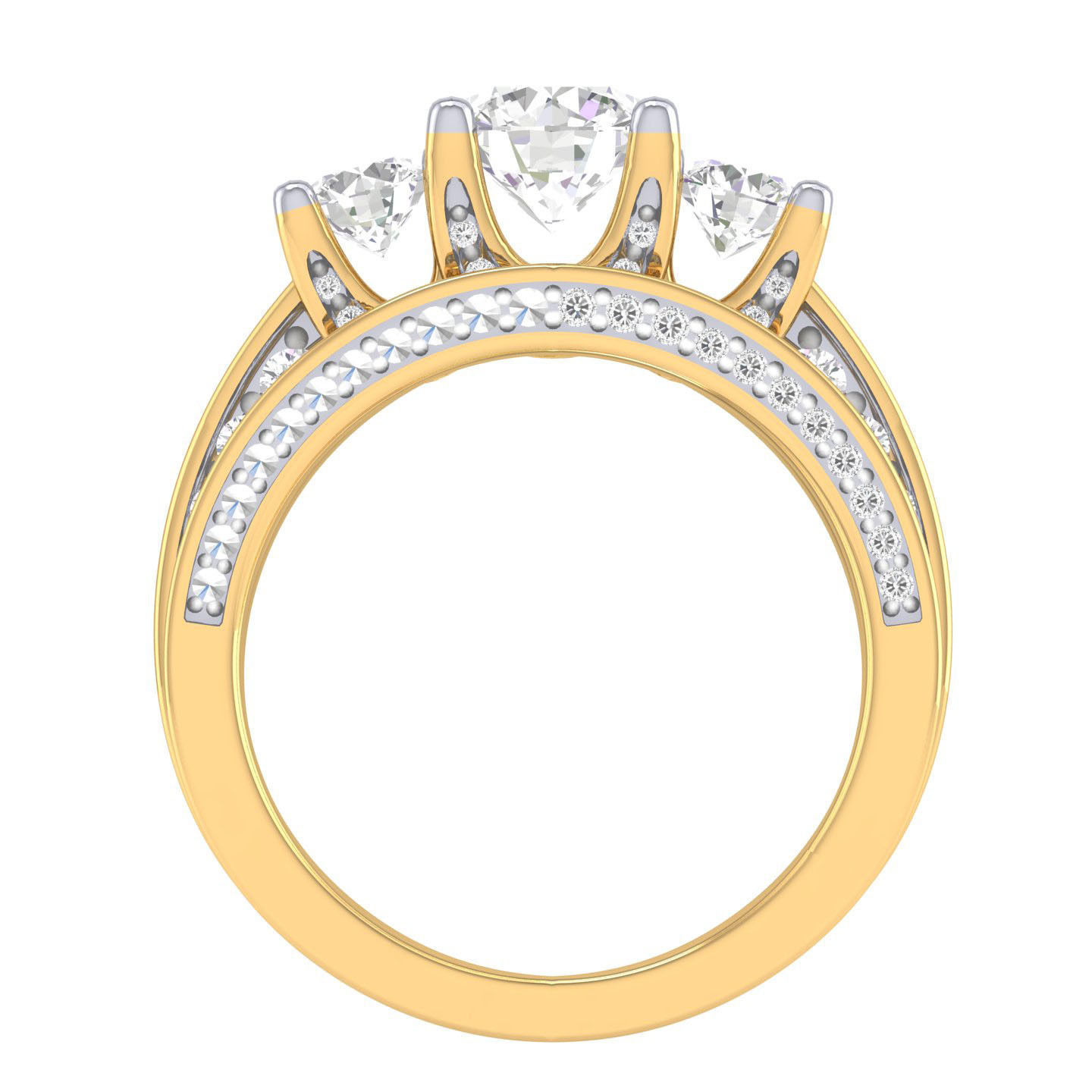 Solitaire Ring with Band - 140049 3D print model_9