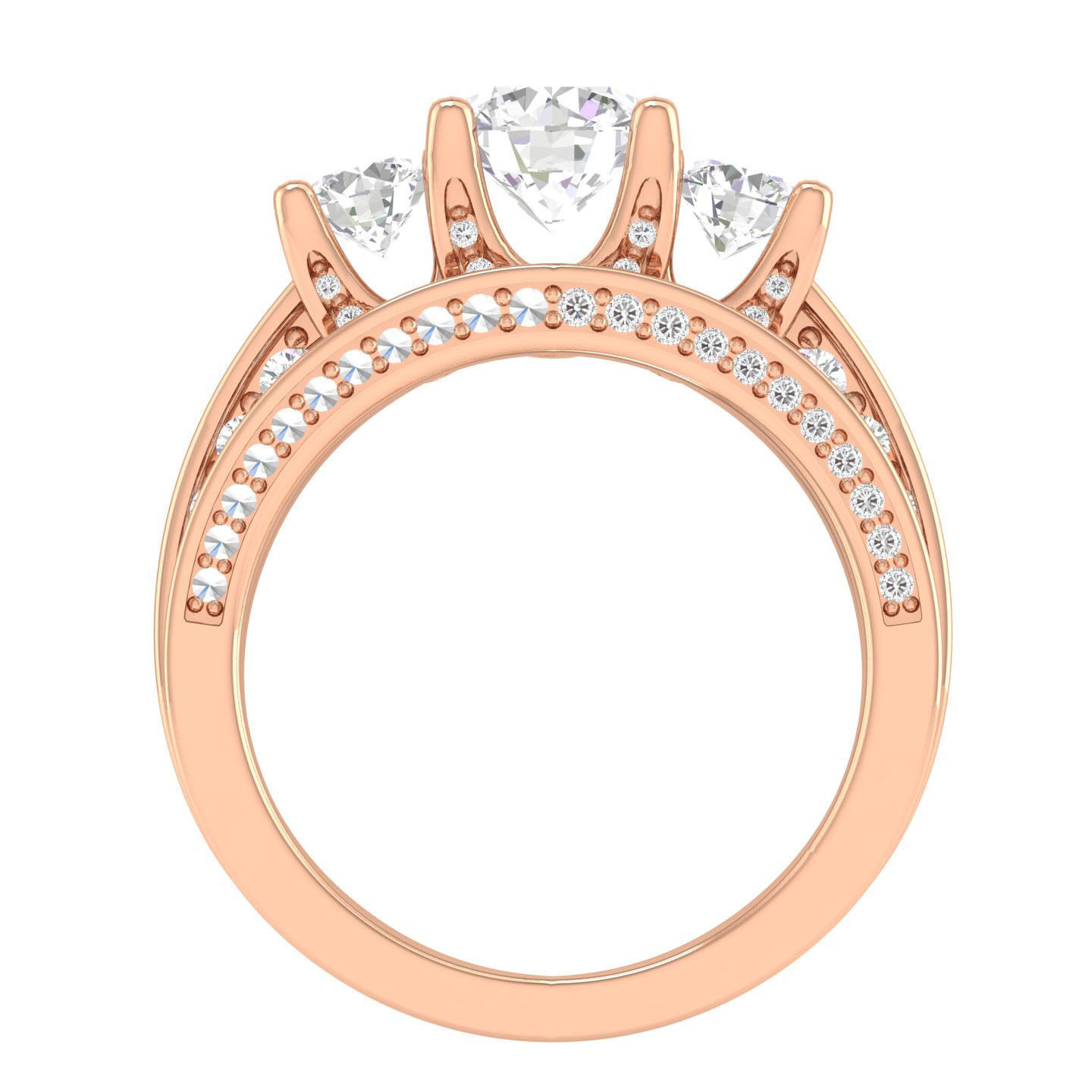 Solitaire Ring with Band - 140049 3D print model_2