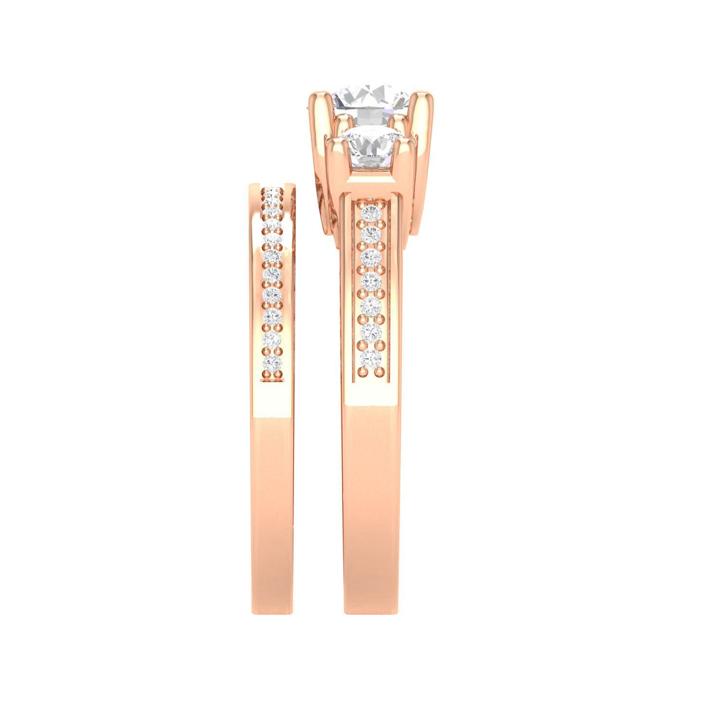 Solitaire Ring with Band - 140049 3D print model_3