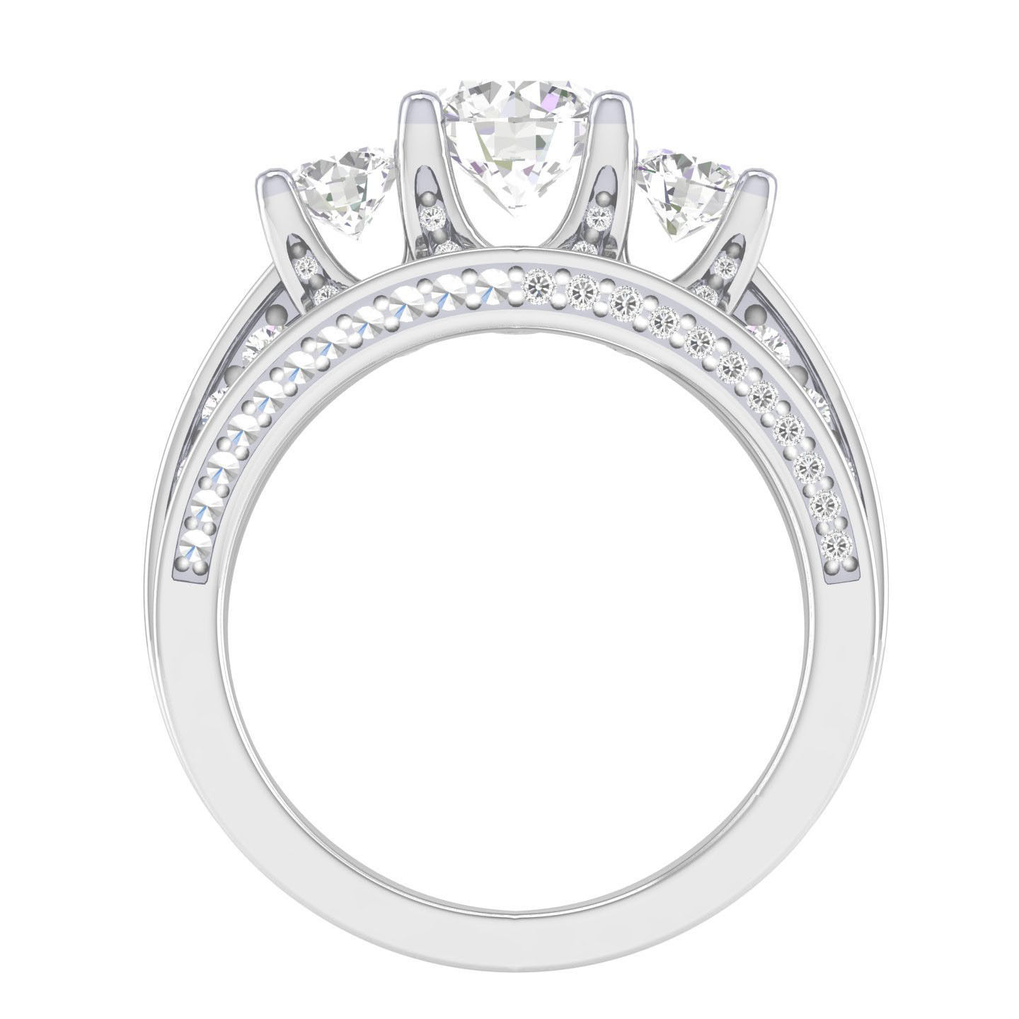 Solitaire Ring with Band - 140049 3D print model_5