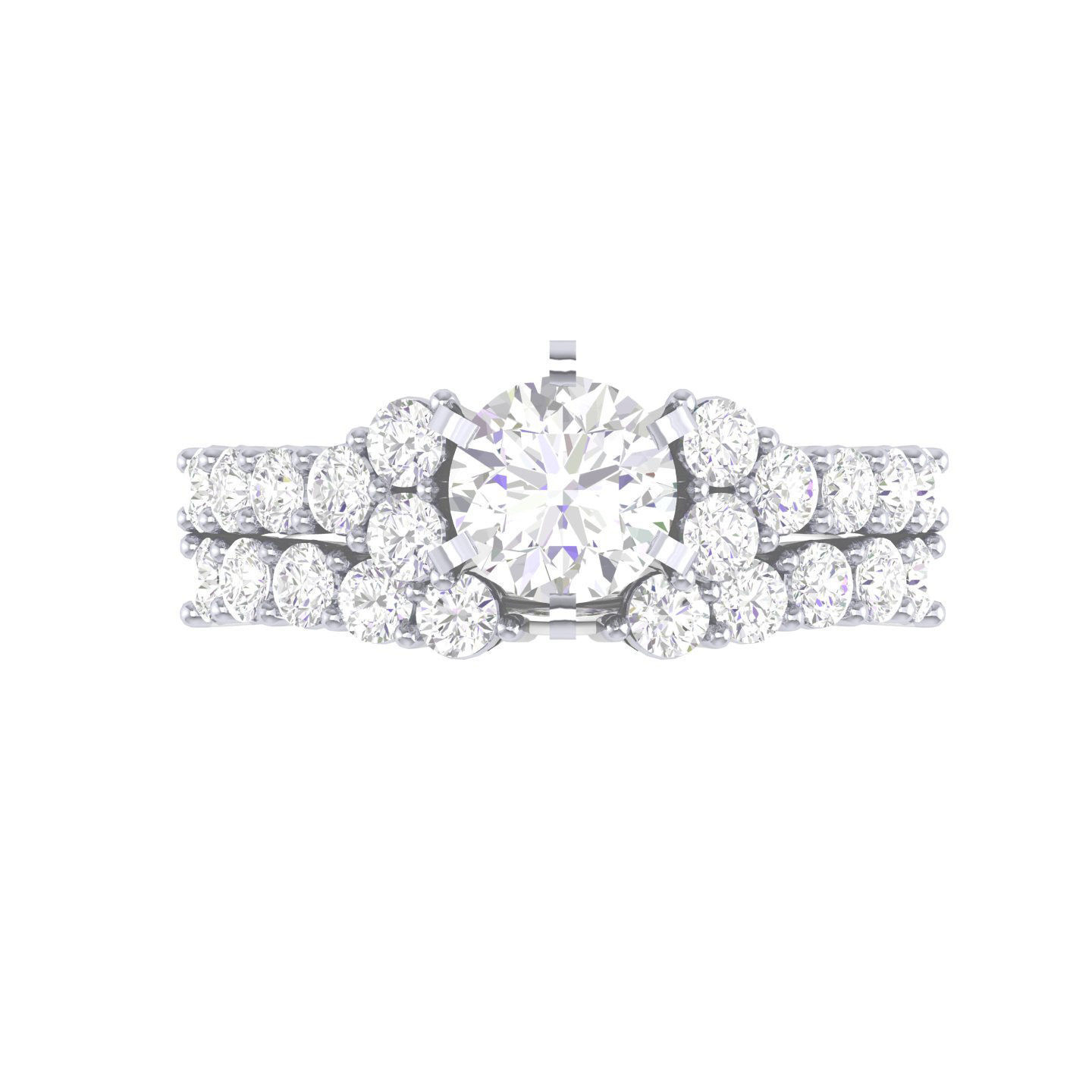 Solitaire Ring with Band - 140048 3D print model_4