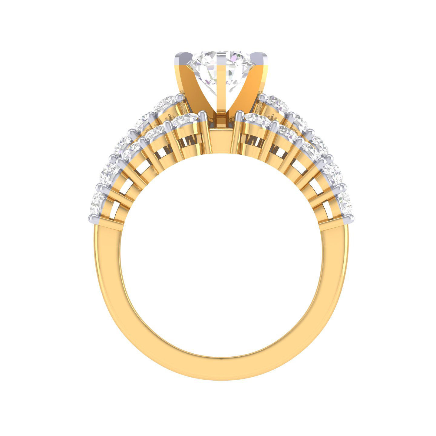 Solitaire Ring with Band - 140048 3D print model_9