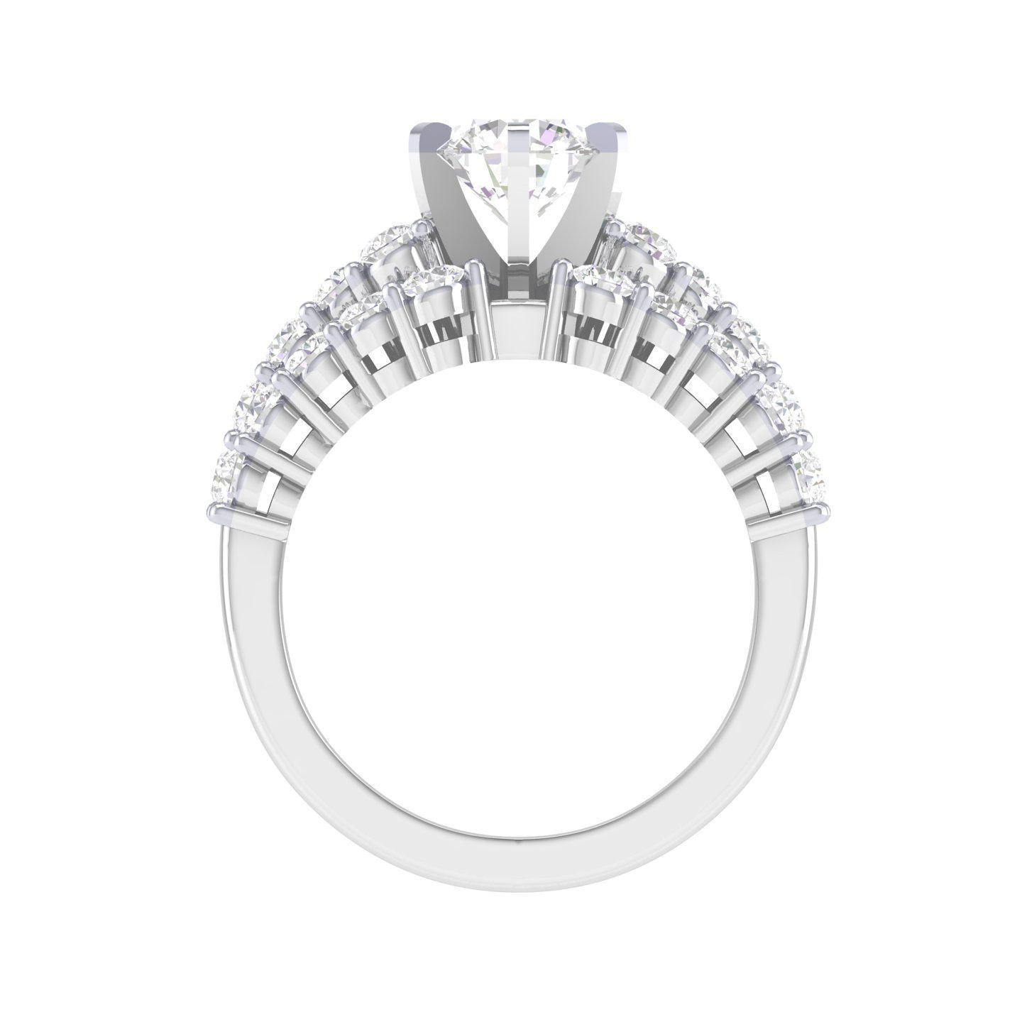 Solitaire Ring with Band - 140048 3D print model_5