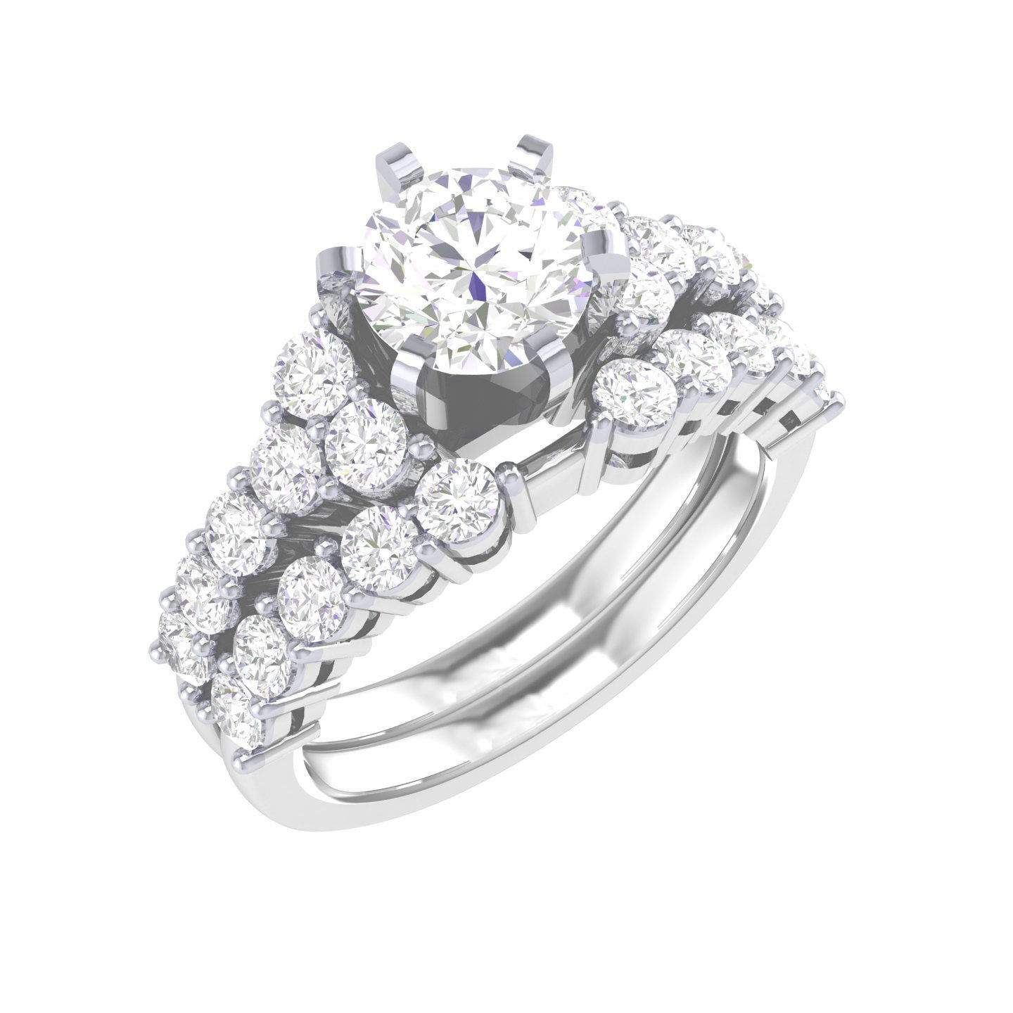 Solitaire Ring with Band - 140048 3D print model_7