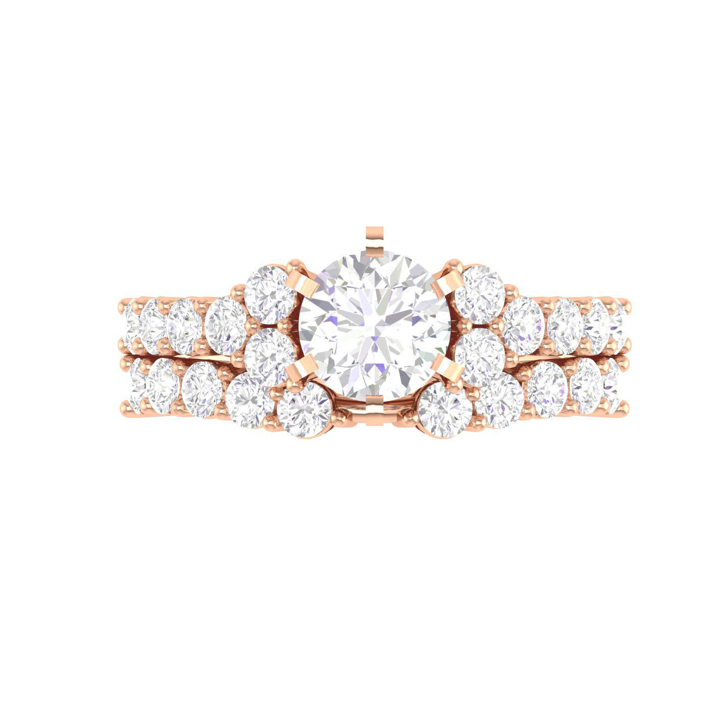 Solitaire Ring with Band - 140048 3D print model_1