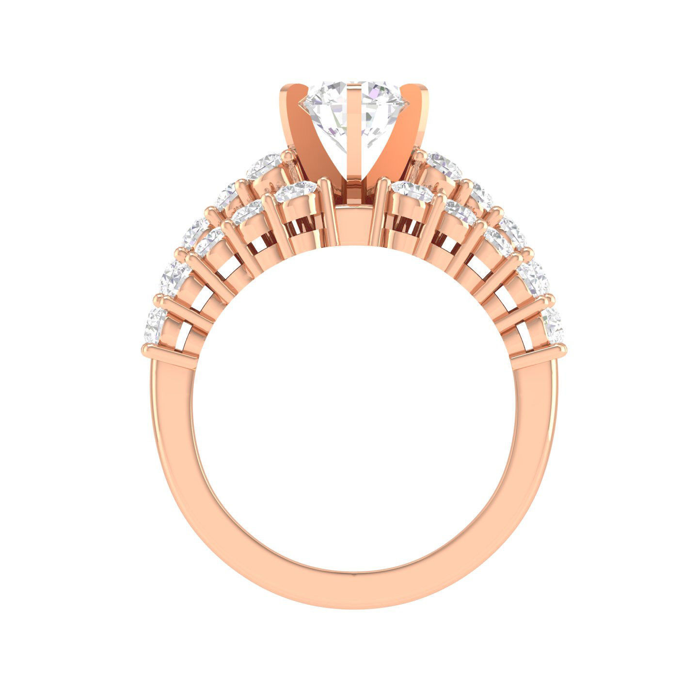 Solitaire Ring with Band - 140048 3D print model_2
