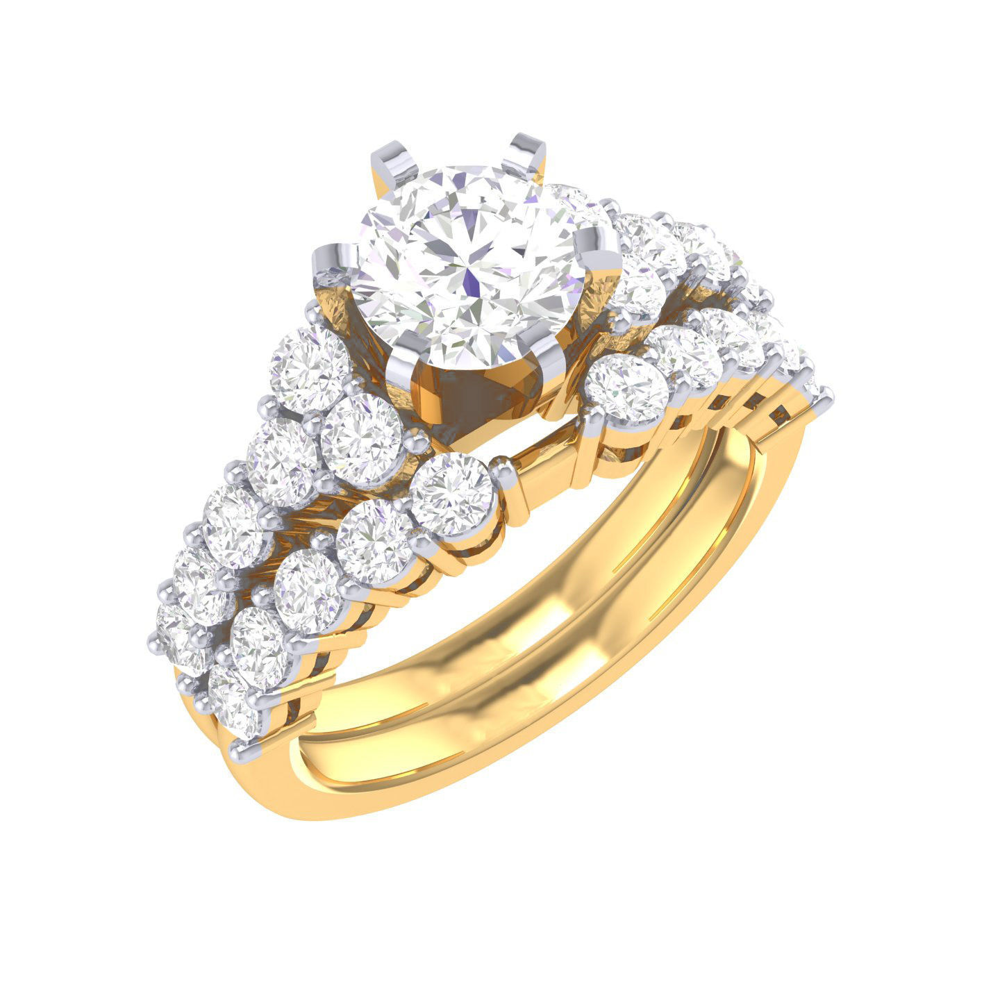 Solitaire Ring with Band - 140048 3D print model_11