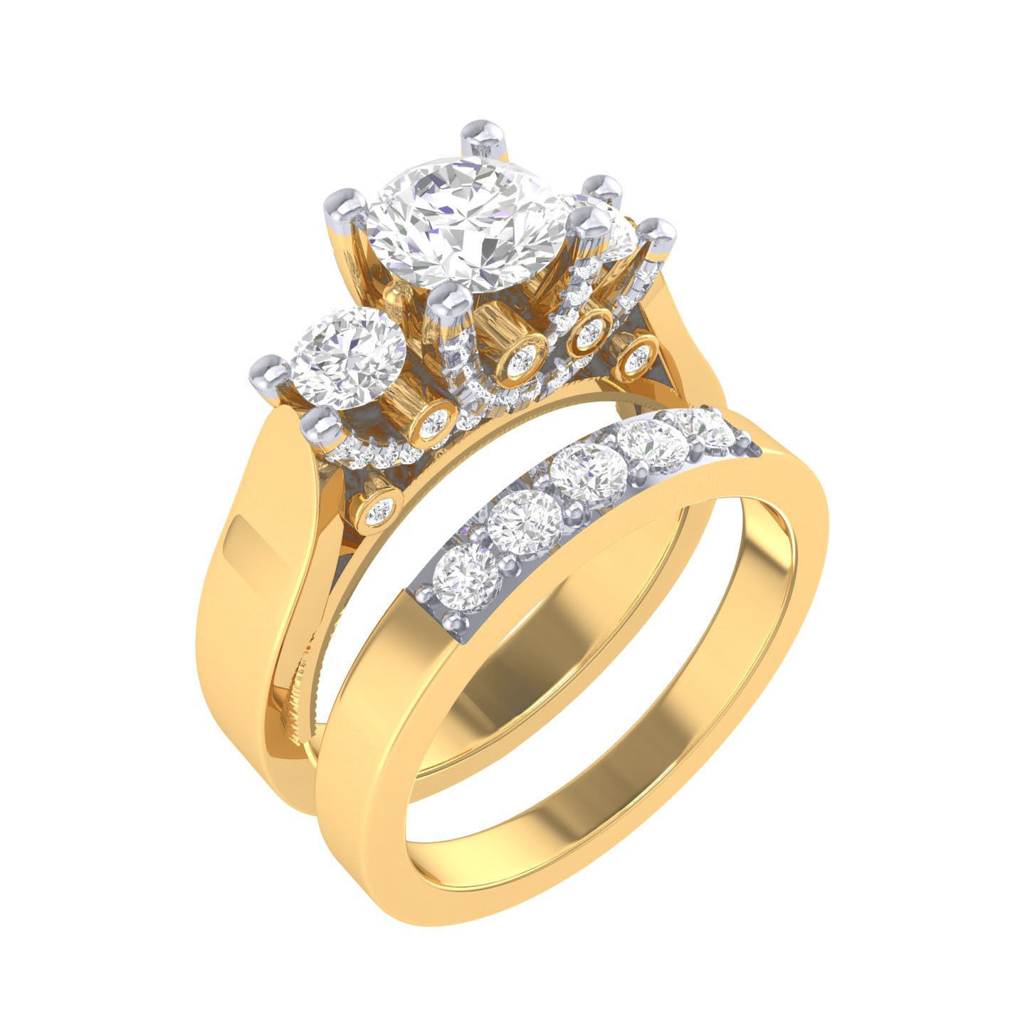 Solitaire Ring with Band - 140045 3D print model_11