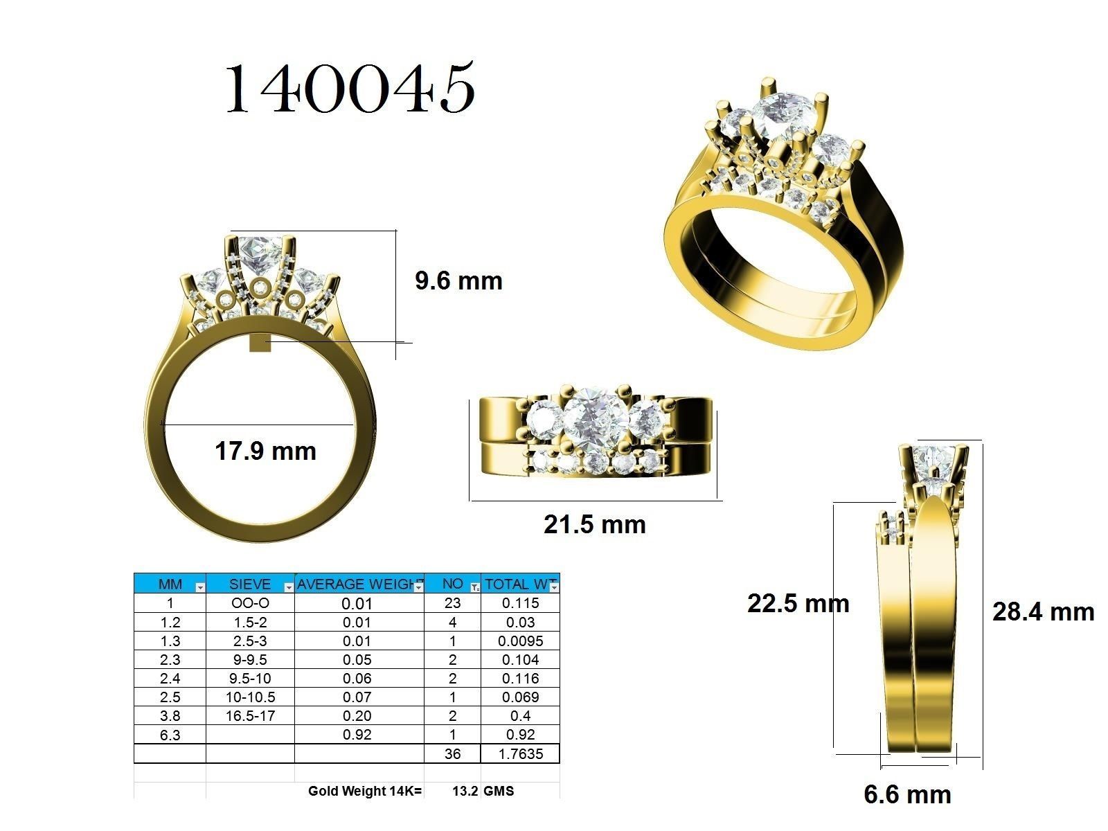 Solitaire Ring with Band - 140045 3D print model_12