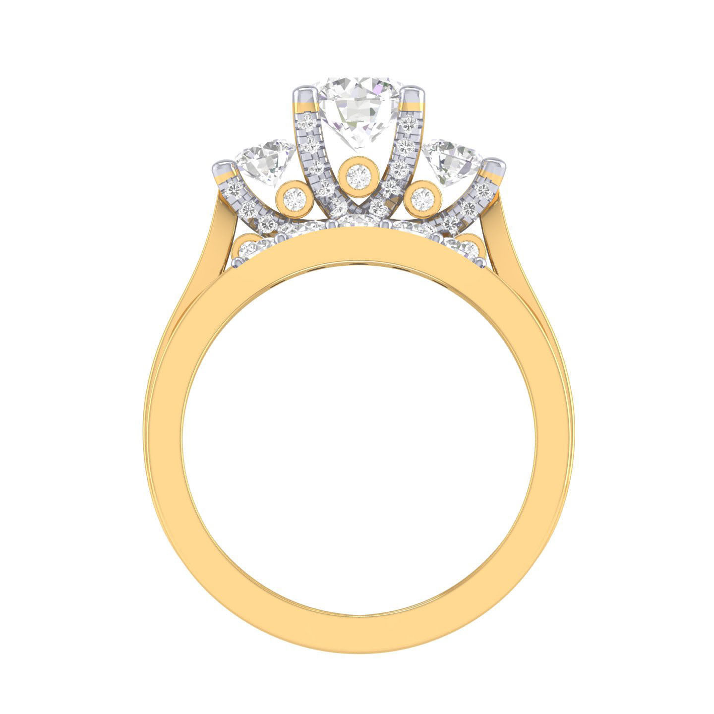 Solitaire Ring with Band - 140045 3D print model_9