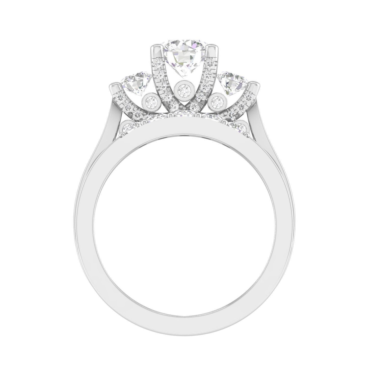 Solitaire Ring with Band - 140045 3D print model_5