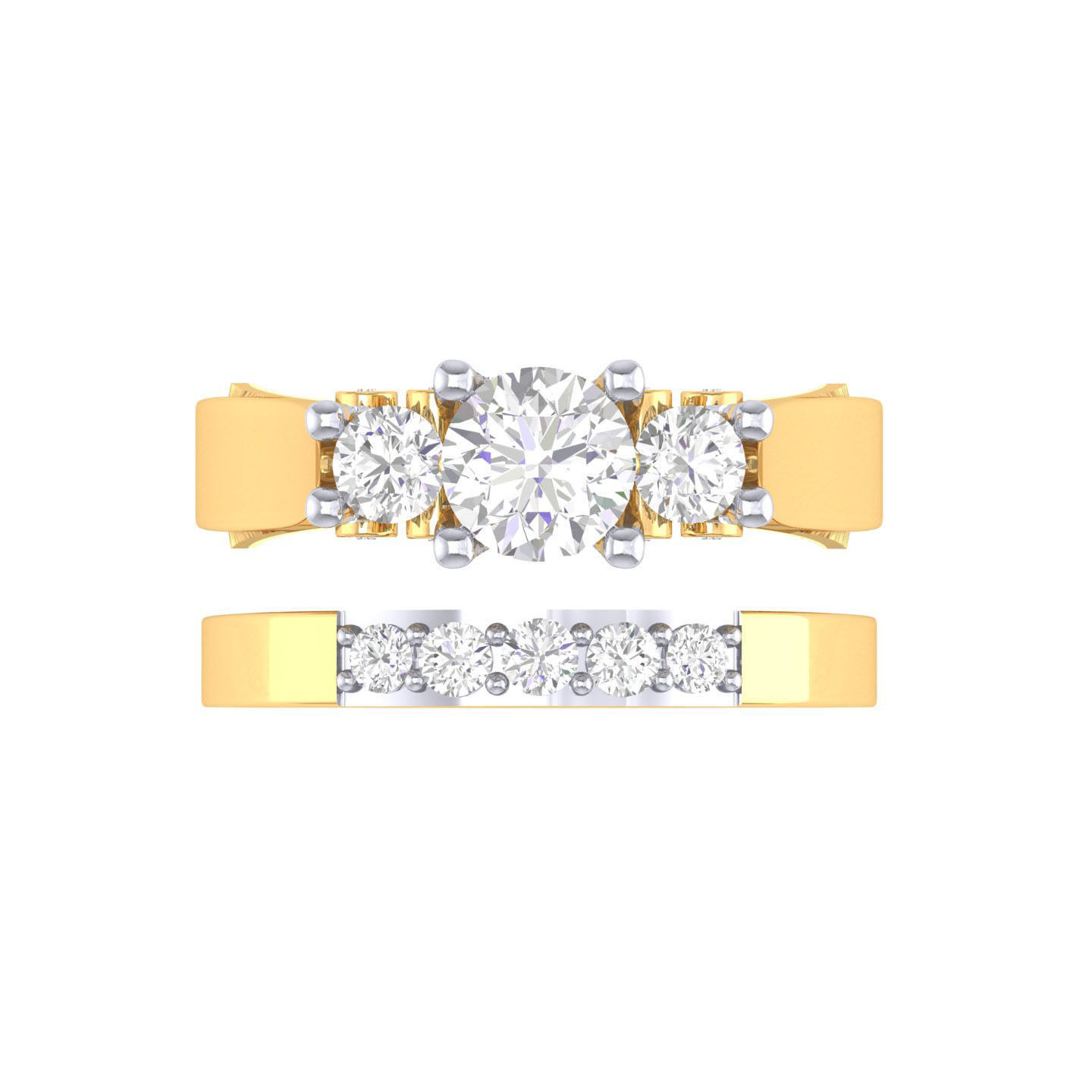 Solitaire Ring with Band - 140045 3D print model_8