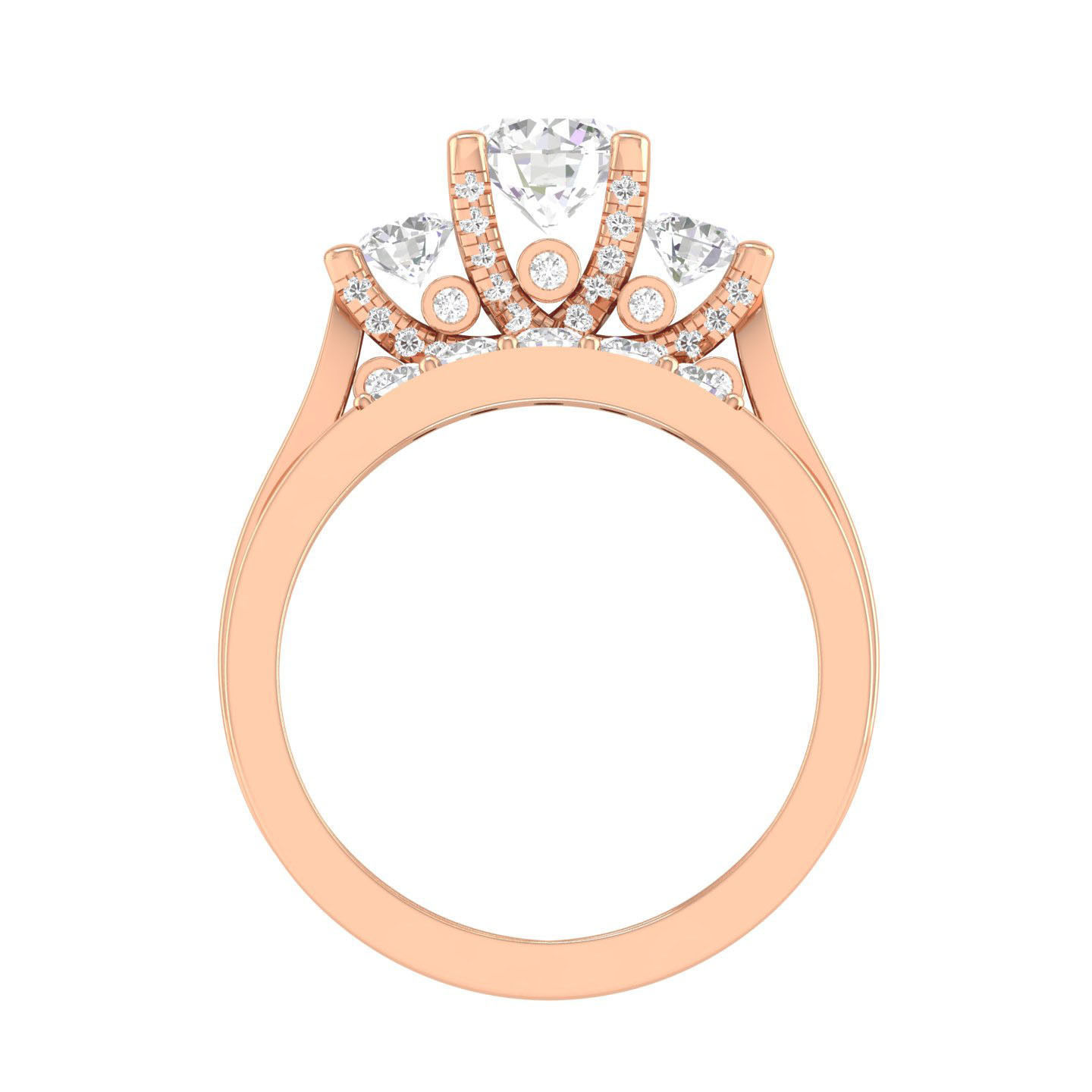 Solitaire Ring with Band - 140045 3D print model_2