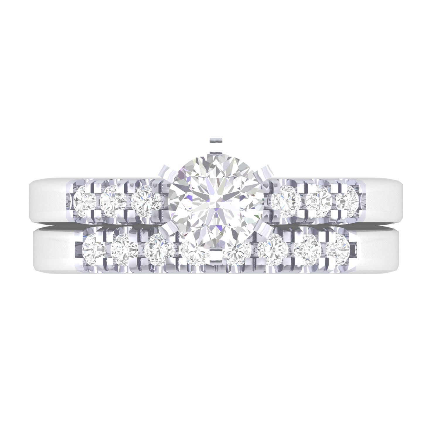 Solitaire Ring with Band - 140044 3D print model_4