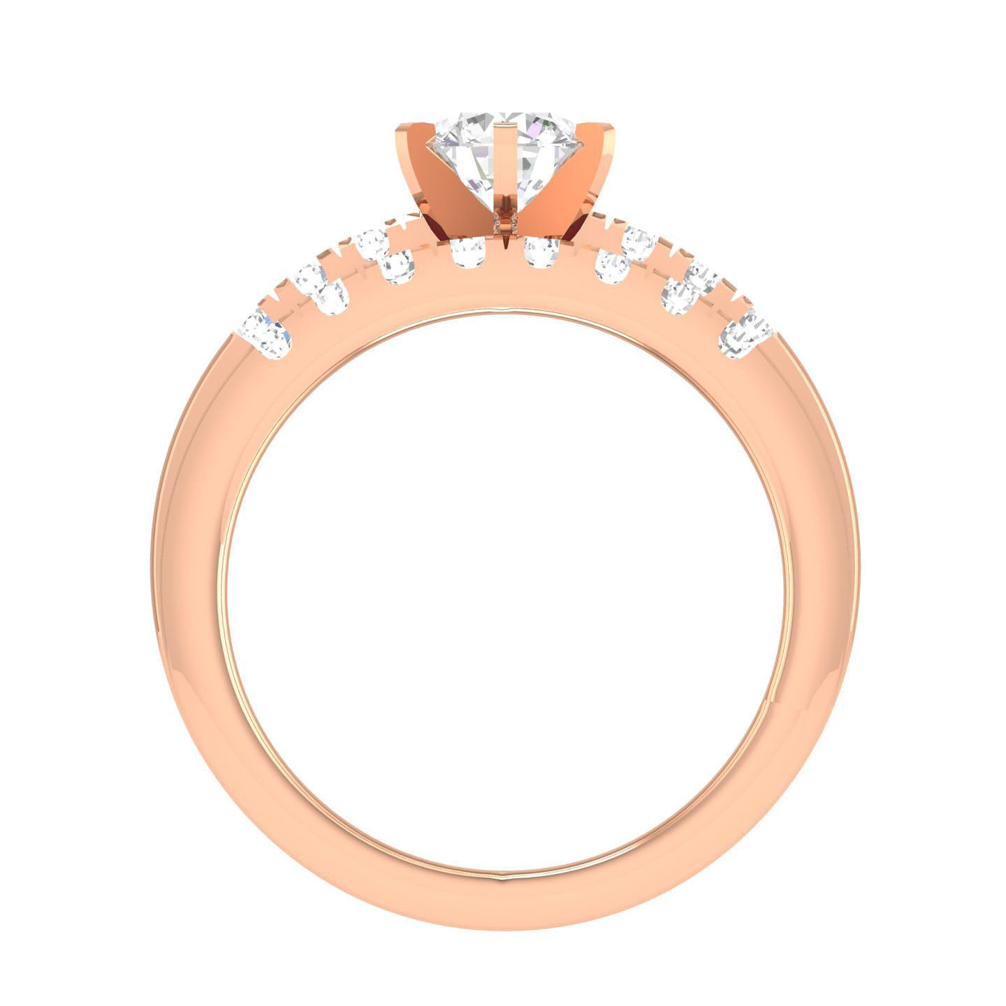 Solitaire Ring with Band - 140044 3D print model_2