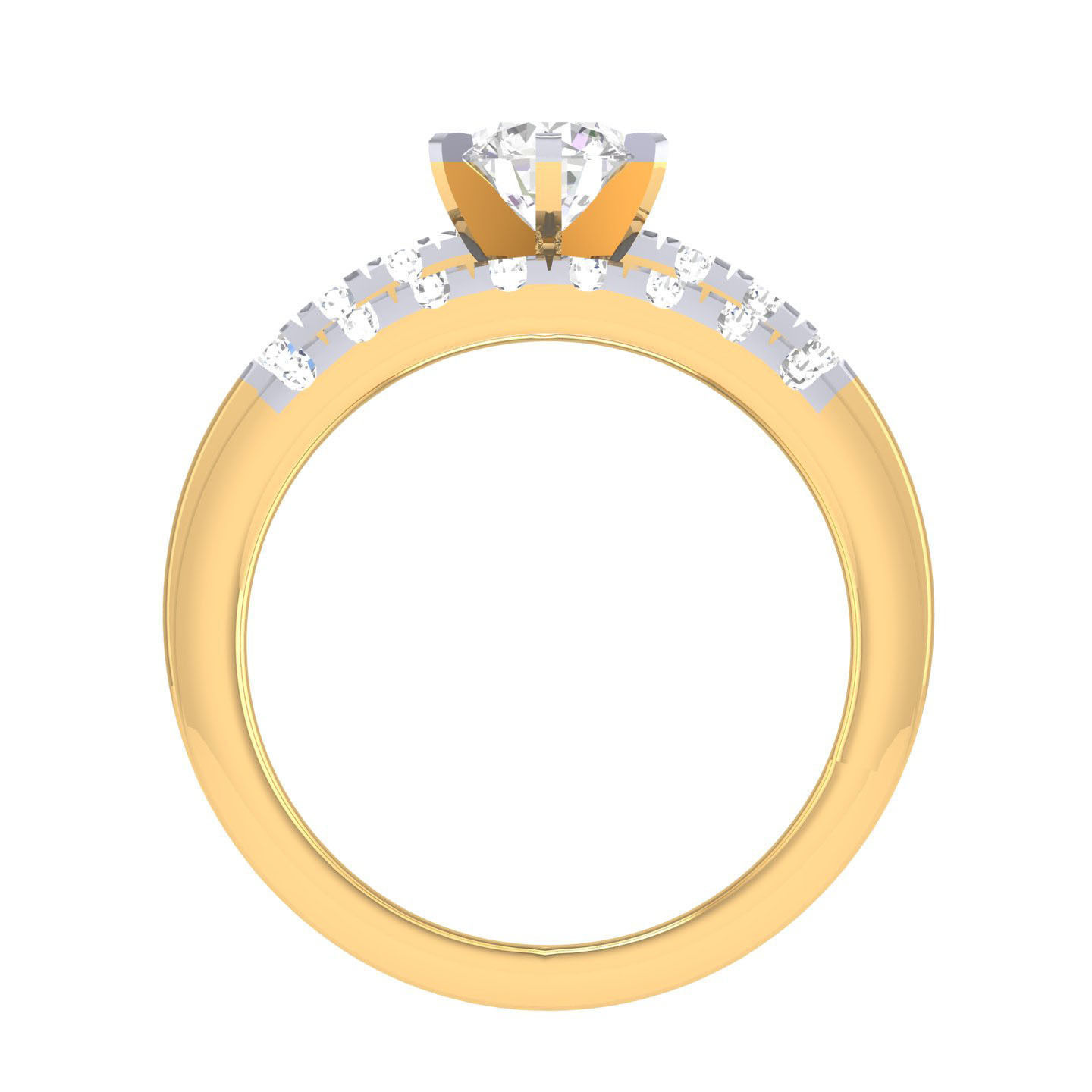 Solitaire Ring with Band - 140044 3D print model_9