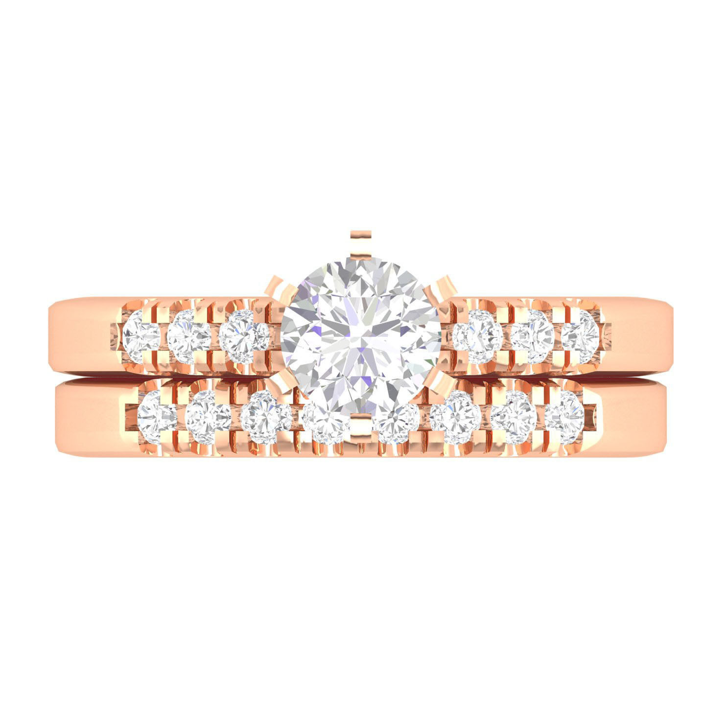 Solitaire Ring with Band - 140044 3D print model_1