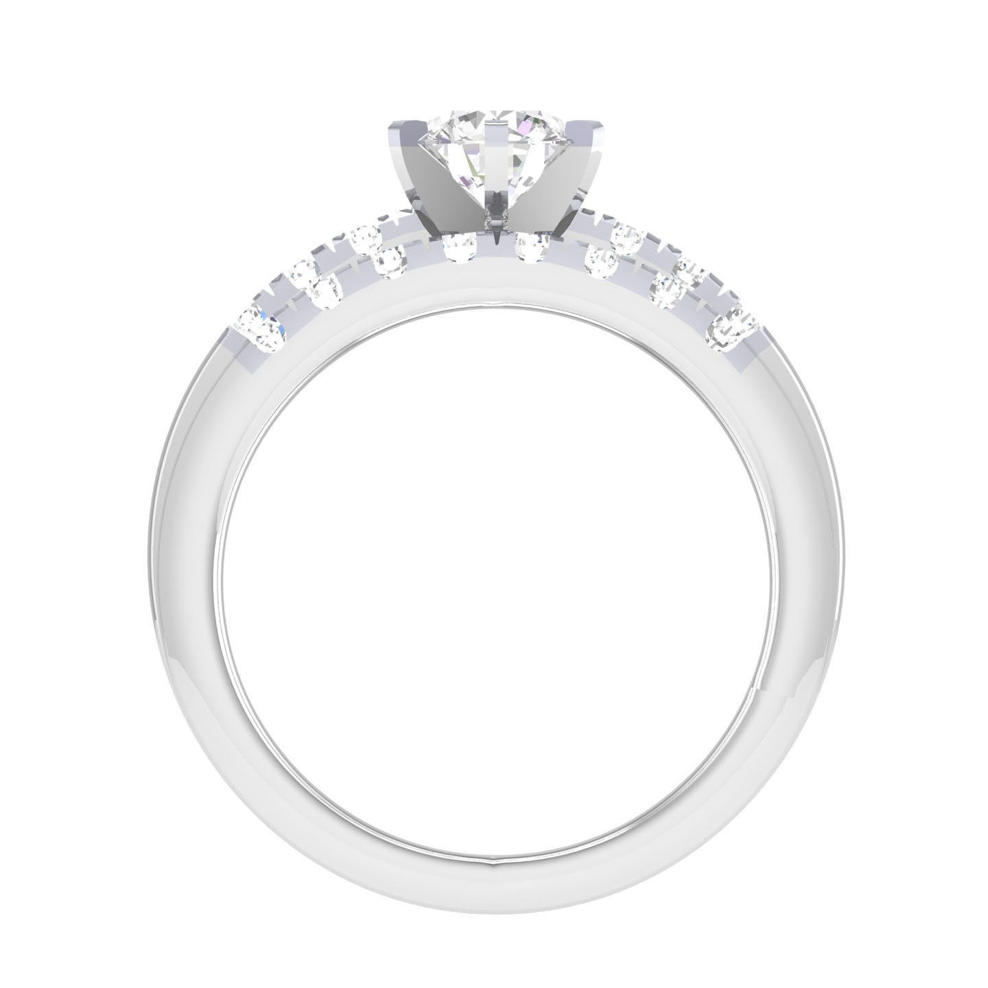 Solitaire Ring with Band - 140044 3D print model_5