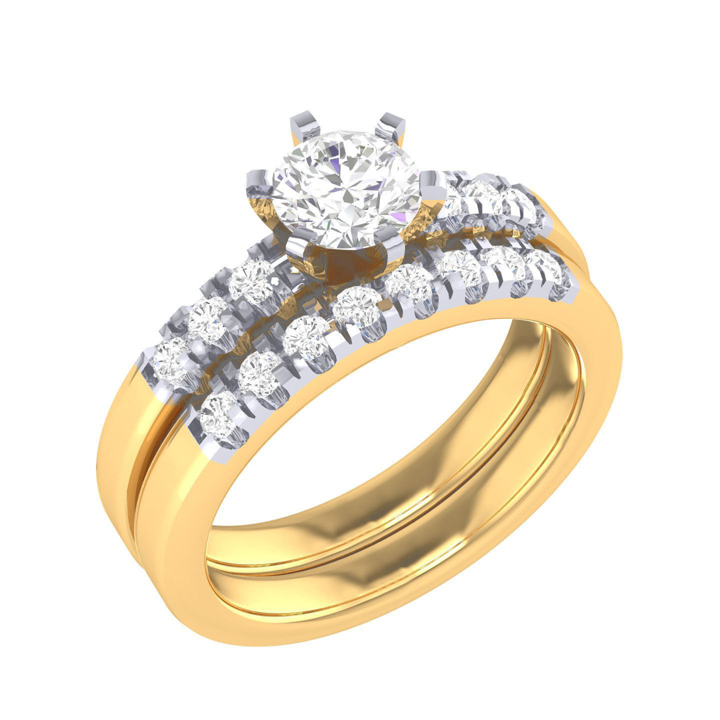 Solitaire Ring with Band - 140044 3D print model_11