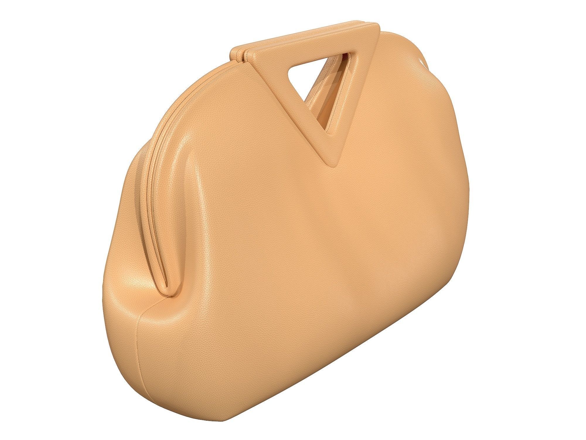 Bottega Veneta Medium Point Bag Almond Leather Low-poly 3D model_2