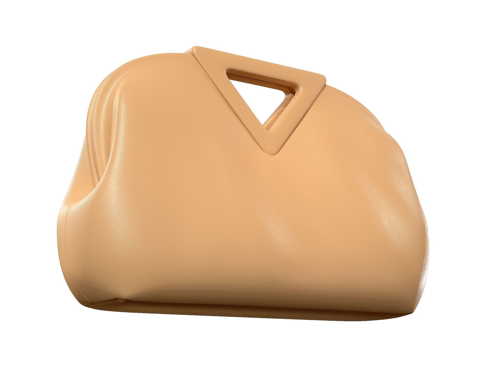 Bottega Veneta Medium Point Bag Almond Leather Low-poly 3D model_3