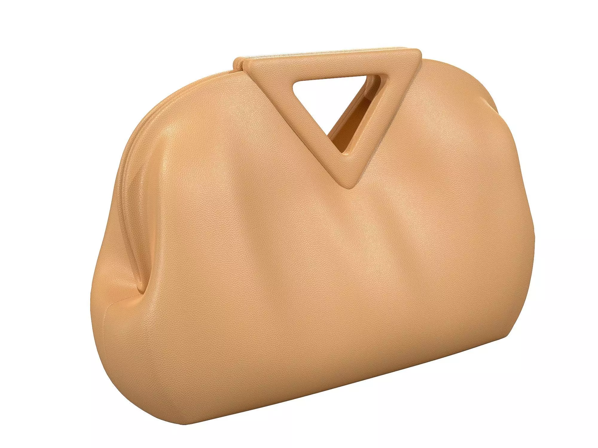 Bottega Veneta Medium Point Bag Almond Leather Low-poly 3D model_0