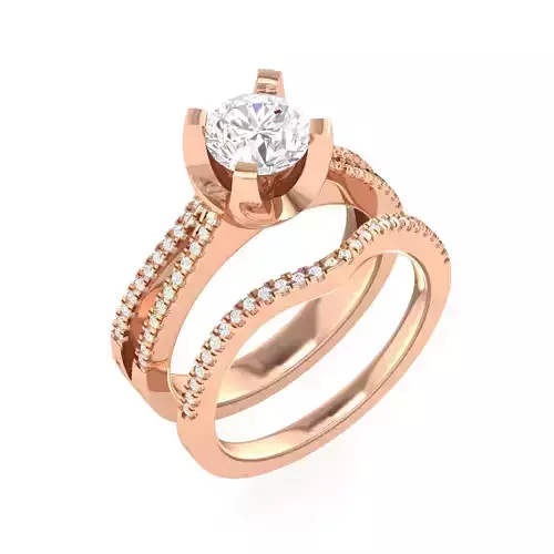 Solitaire Ring with Band - 139969