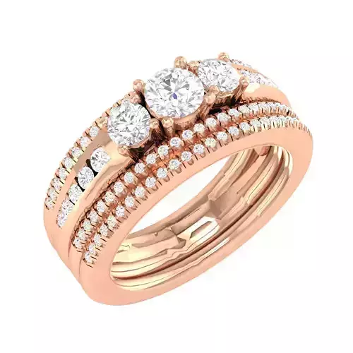 Solitaire Ring with Band - 139753