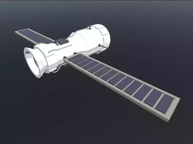 Satellite Lowpoly space station with solar panels