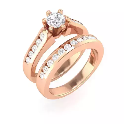 Solitaire Ring with Band - 139690
