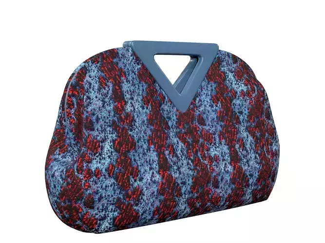 Bottega Veneta Medium Point Bag Blue Knit Pouch Low-poly 3D model